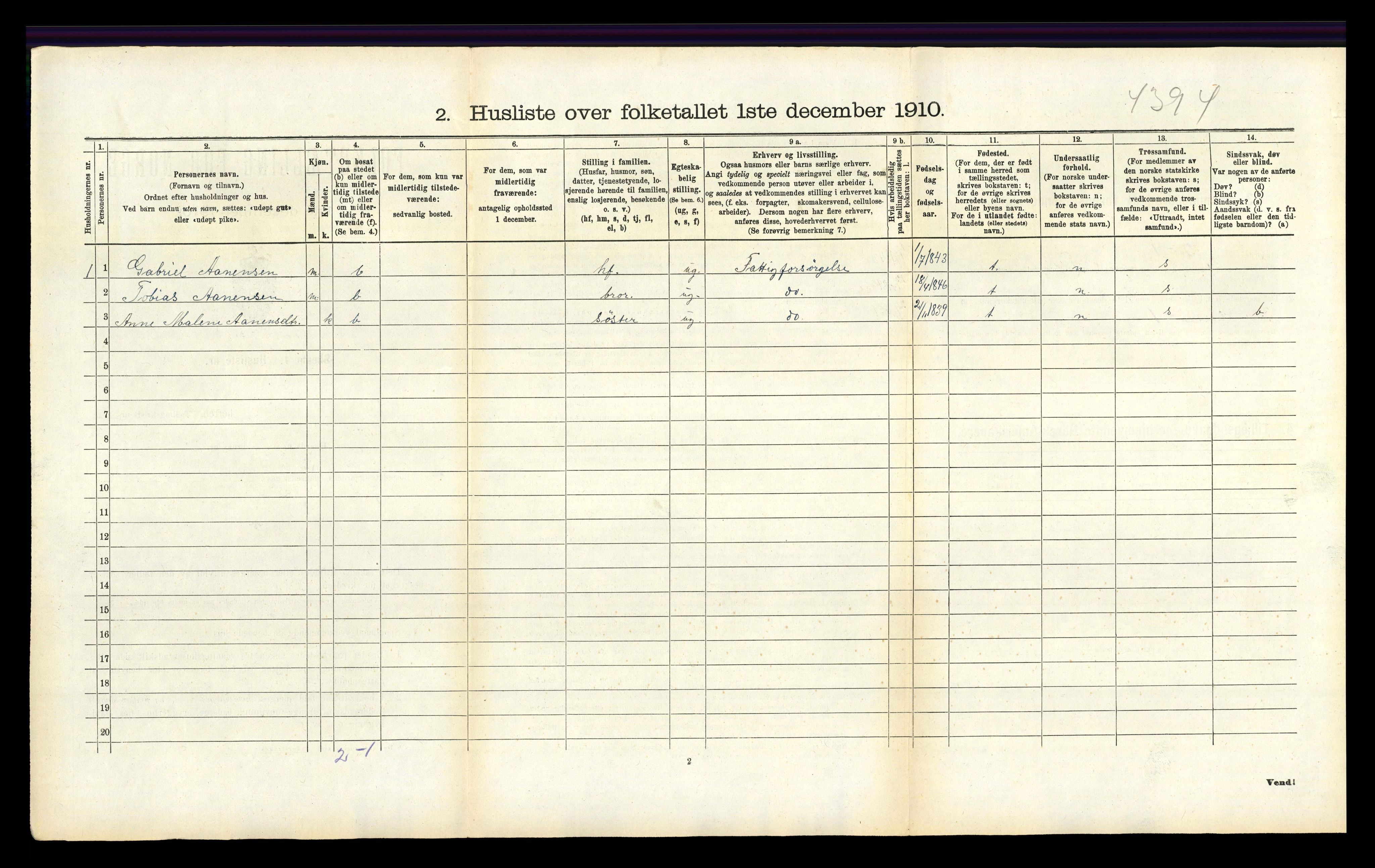 RA, 1910 census for Bakke, 1910, p. 388