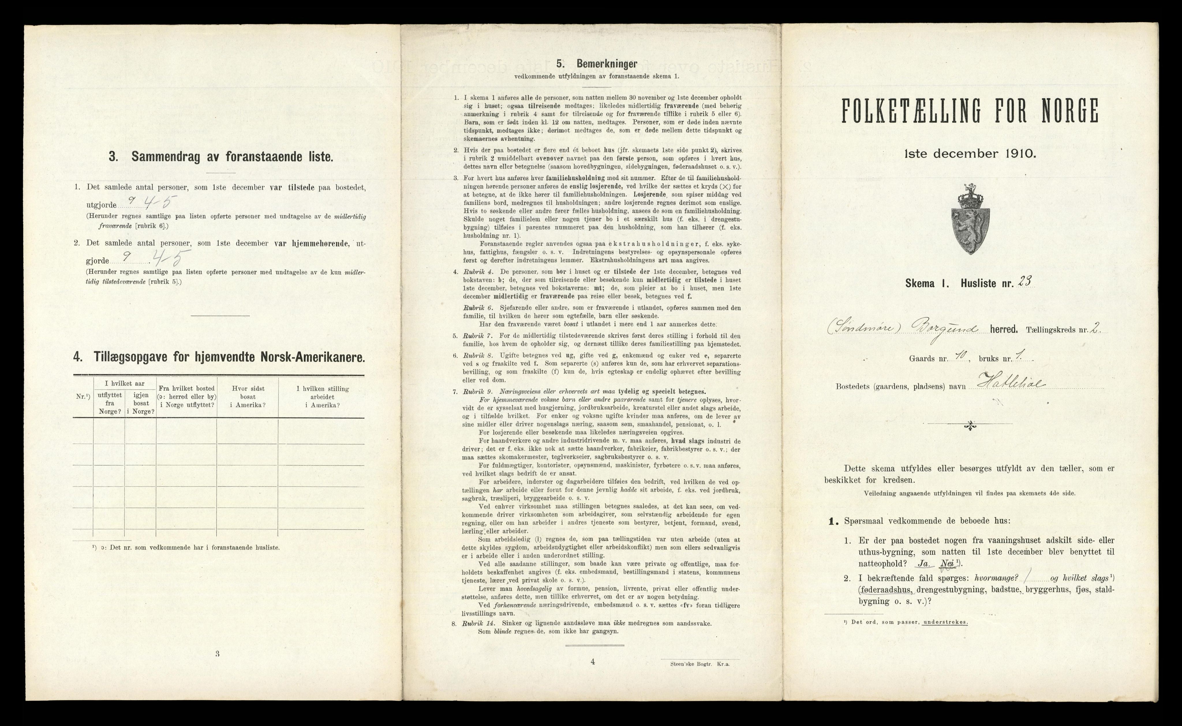 RA, 1910 census for Borgund, 1910, p. 243