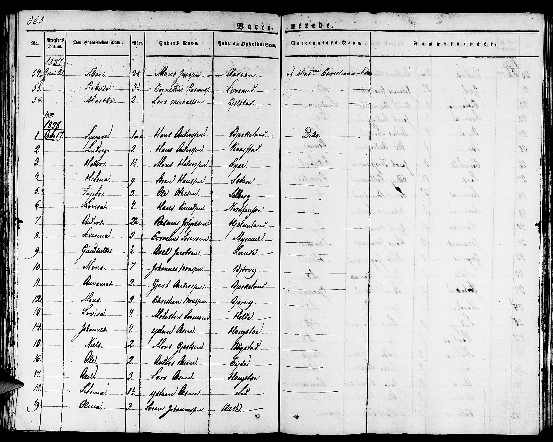 Gaular sokneprestembete, AV/SAB-A-80001/H/Haa: Parish register (official) no. A 3, 1821-1840, p. 565