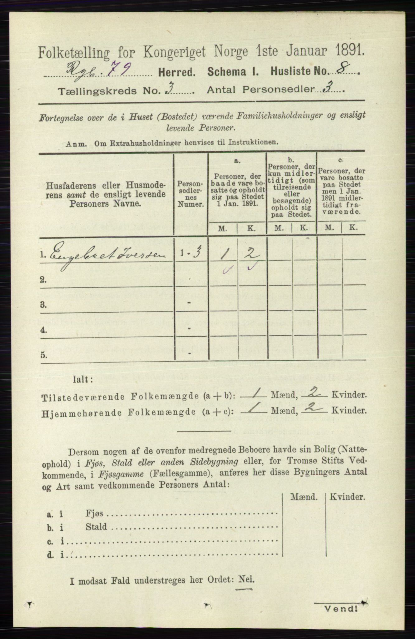 RA, 1891 census for 0520 Ringebu, 1891, p. 634