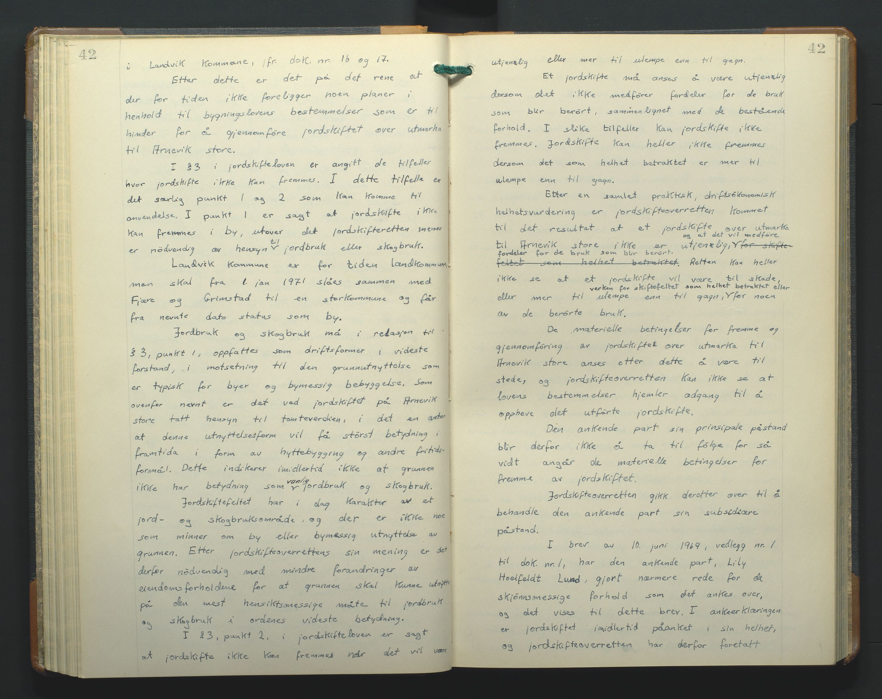Jordskifteoverdommeren i Agder og Rogaland, AV/SAK-1541-0001/F/Fa/Faa/L0003: Overutskiftningsprotokoll Sand sorenskriveri nr 3, 1927-1974, p. 42
