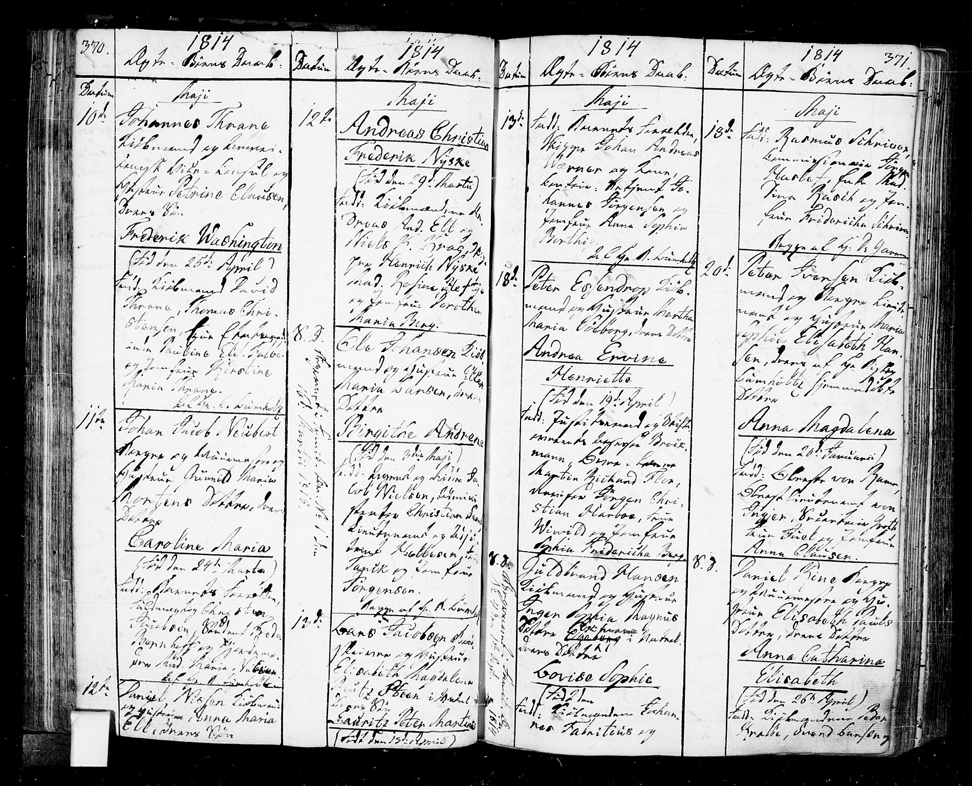 Oslo domkirke Kirkebøker, SAO/A-10752/F/Fa/L0006: Parish register (official) no. 6, 1807-1817, p. 370-371