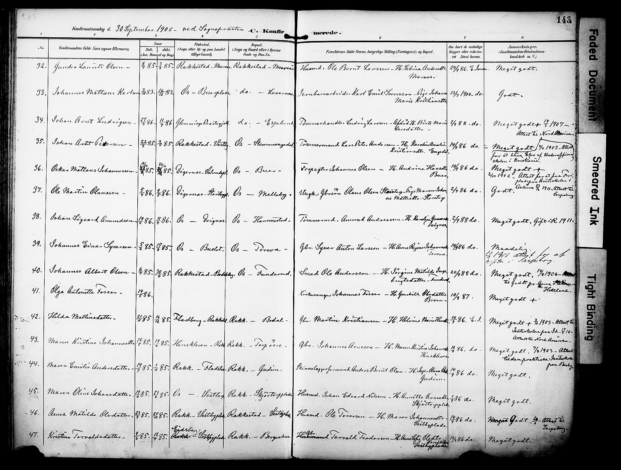 Rakkestad prestekontor Kirkebøker, AV/SAO-A-2008/F/Fa/L0013: Parish register (official) no. I 13, 1894-1908, p. 143