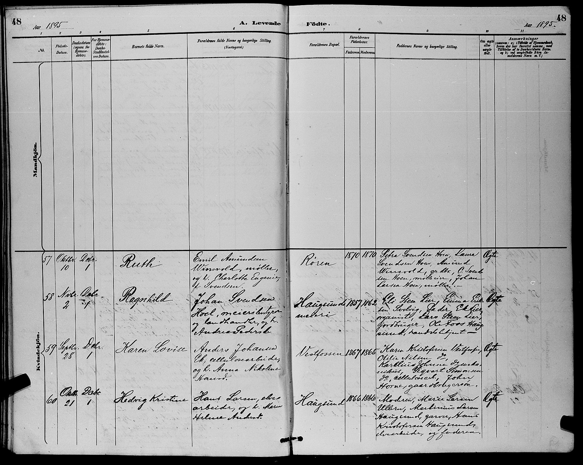 Eiker kirkebøker, AV/SAKO-A-4/G/Ga/L0007: Parish register (copy) no. I 7, 1893-1902, p. 48