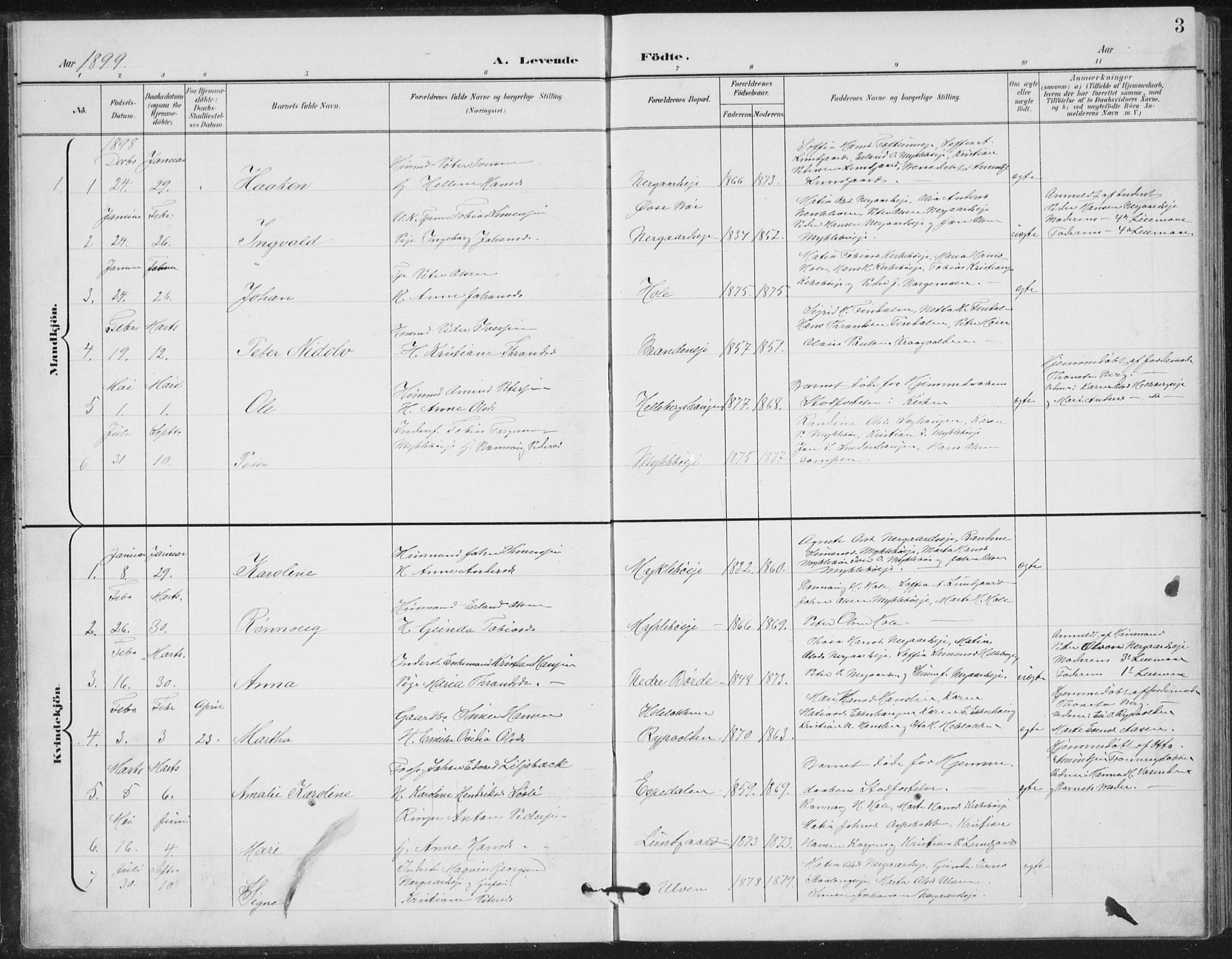 Vestre Gausdal prestekontor, SAH/PREST-094/H/Ha/Hab/L0004: Parish register (copy) no. 4, 1898-1939, p. 3