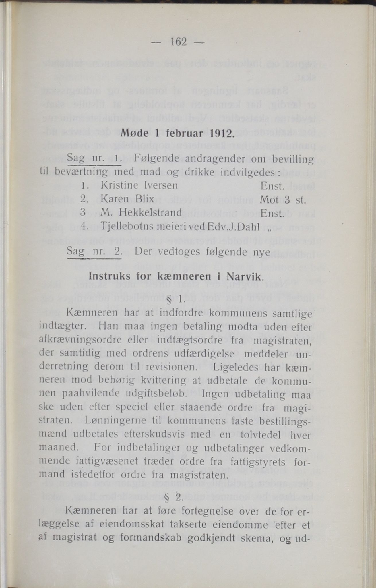 Narvik kommune. Formannskap , AIN/K-18050.150/A/Ab/L0002: Møtebok, 1912