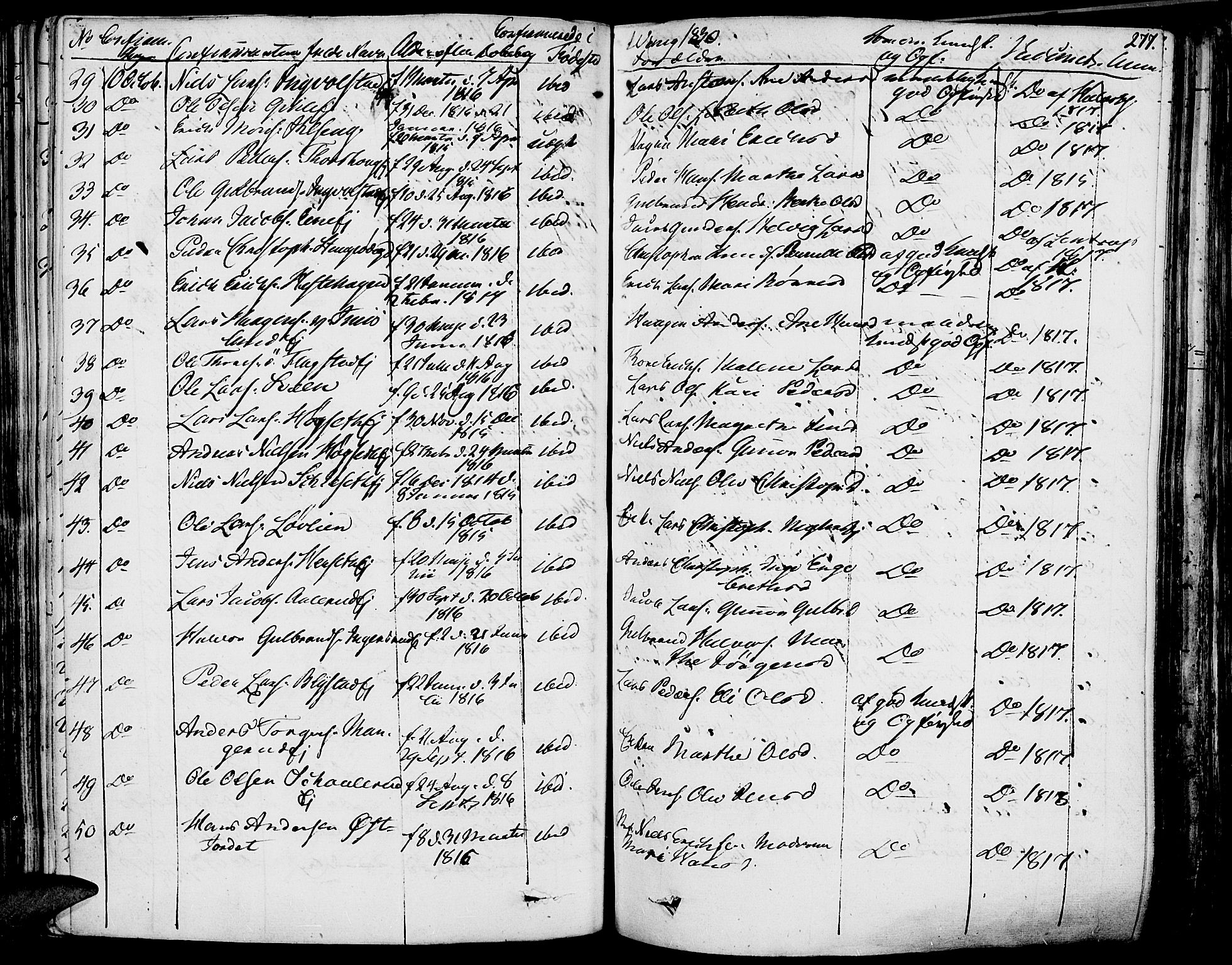 Vang prestekontor, Hedmark, AV/SAH-PREST-008/H/Ha/Haa/L0009: Parish register (official) no. 9, 1826-1841, p. 277