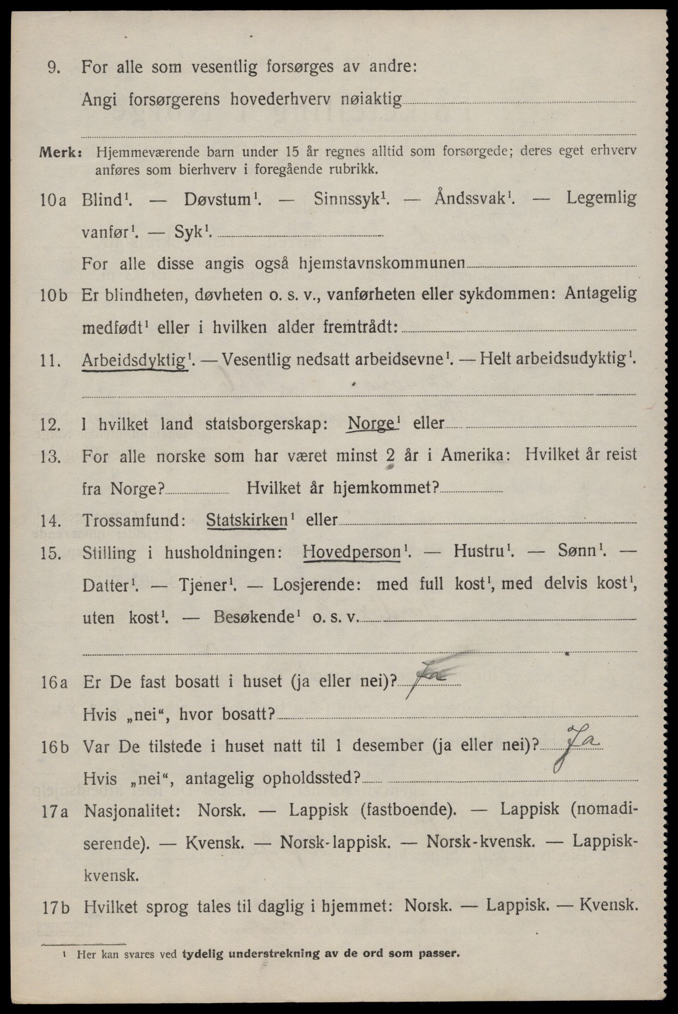 SAT, 1920 census for Flakstad, 1920, p. 2842