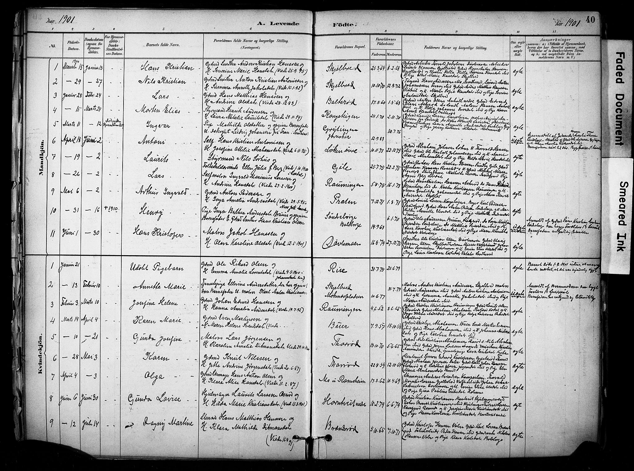 Stokke kirkebøker, SAKO/A-320/F/Fb/L0001: Parish register (official) no. II 1, 1884-1910, p. 40