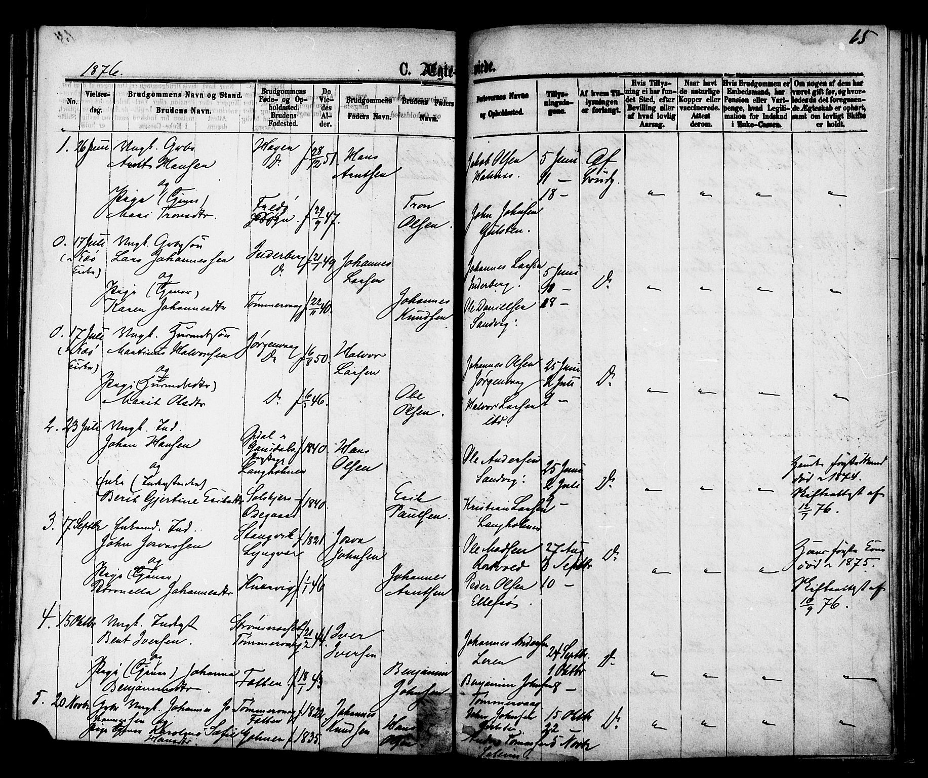 Ministerialprotokoller, klokkerbøker og fødselsregistre - Møre og Romsdal, SAT/A-1454/577/L0895: Parish register (official) no. 577A02, 1875-1879, p. 65