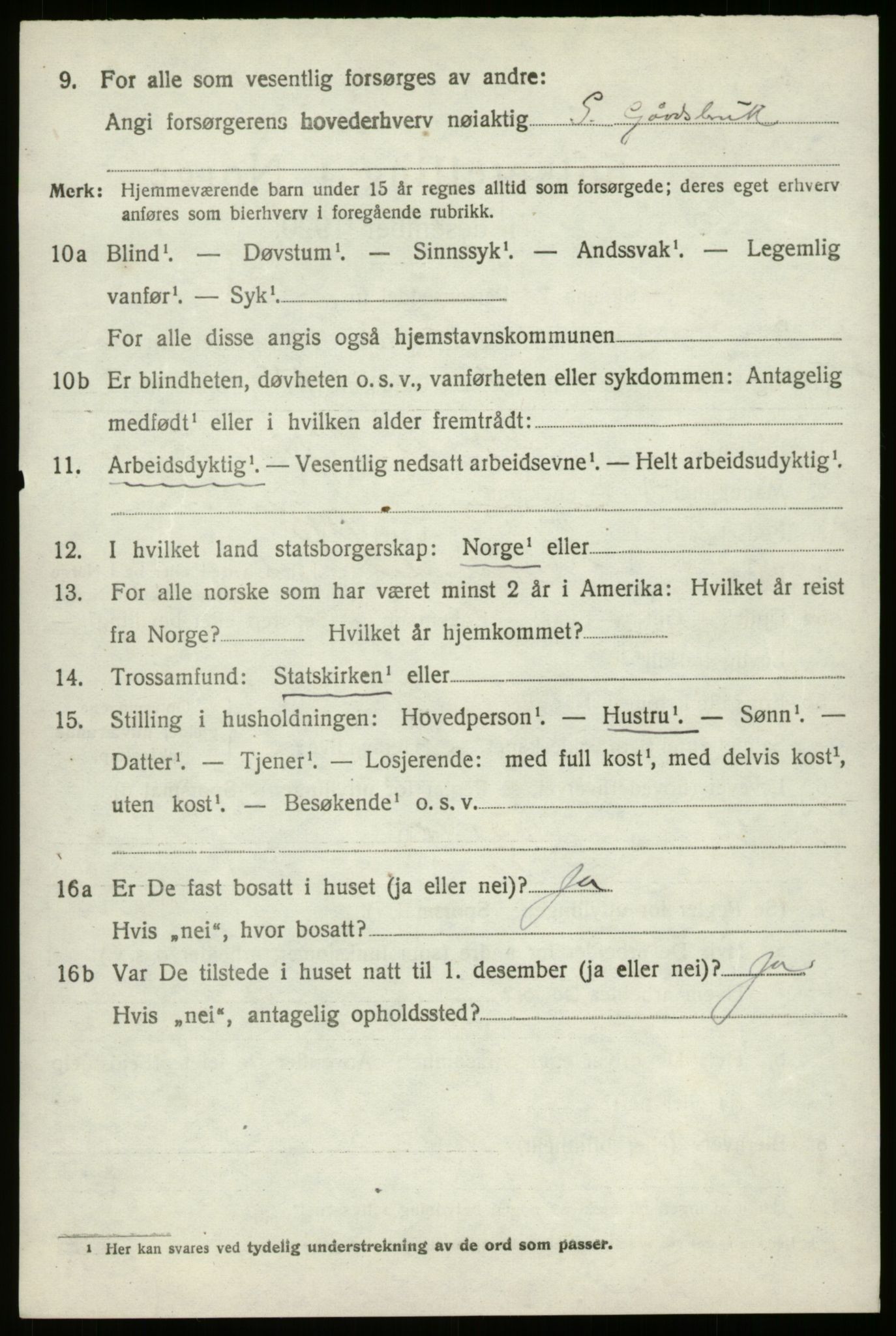 SAB, 1920 census for Innvik, 1920, p. 3014