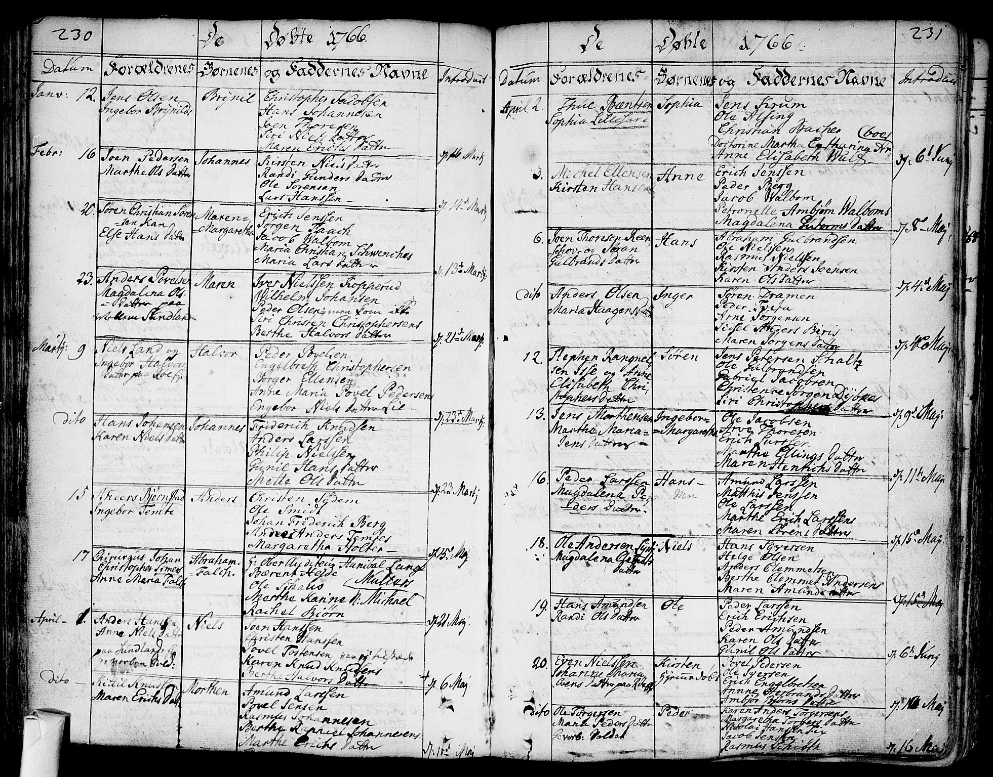 Bragernes kirkebøker, SAKO/A-6/F/Fa/L0005: Parish register (official) no. I 5, 1759-1781, p. 230-231