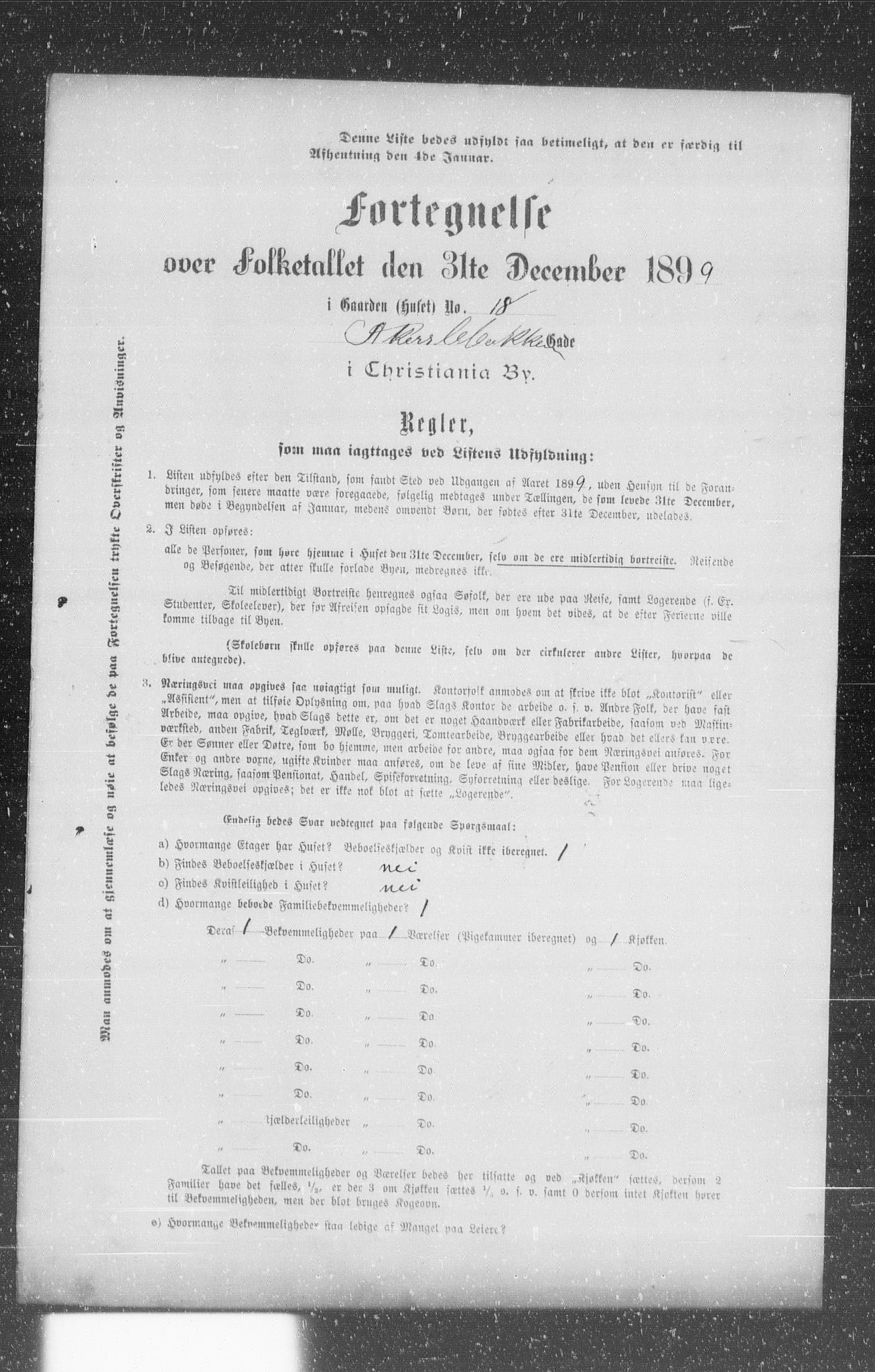 OBA, Municipal Census 1899 for Kristiania, 1899, p. 30