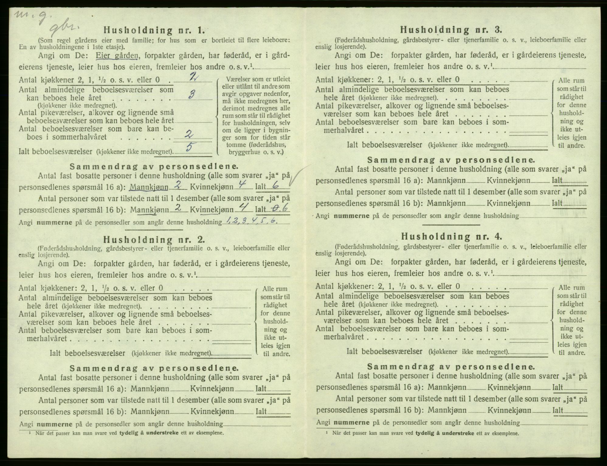 SAB, 1920 census for Fitjar, 1920, p. 731