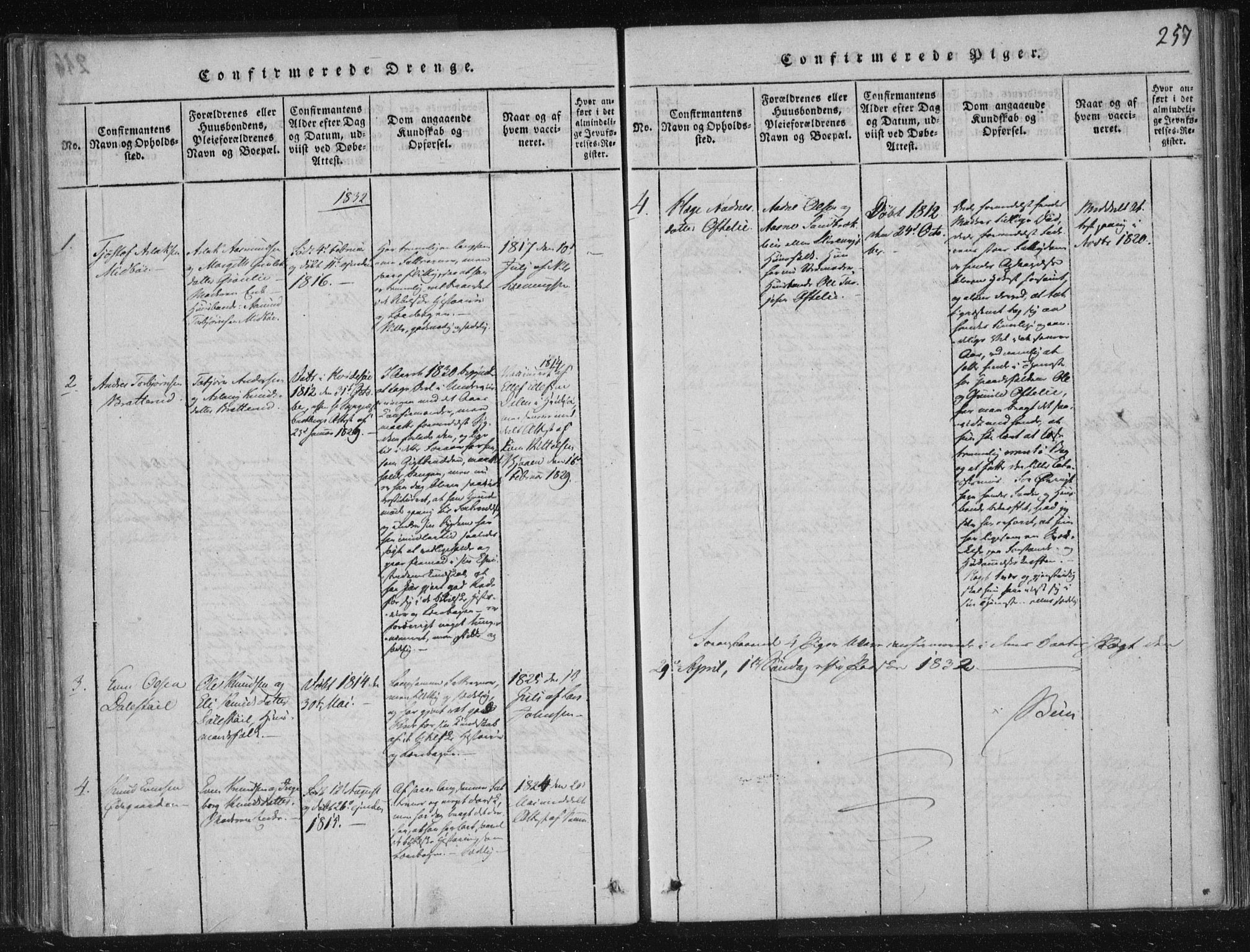 Lårdal kirkebøker, SAKO/A-284/F/Fc/L0001: Parish register (official) no. III 1, 1815-1860, p. 257