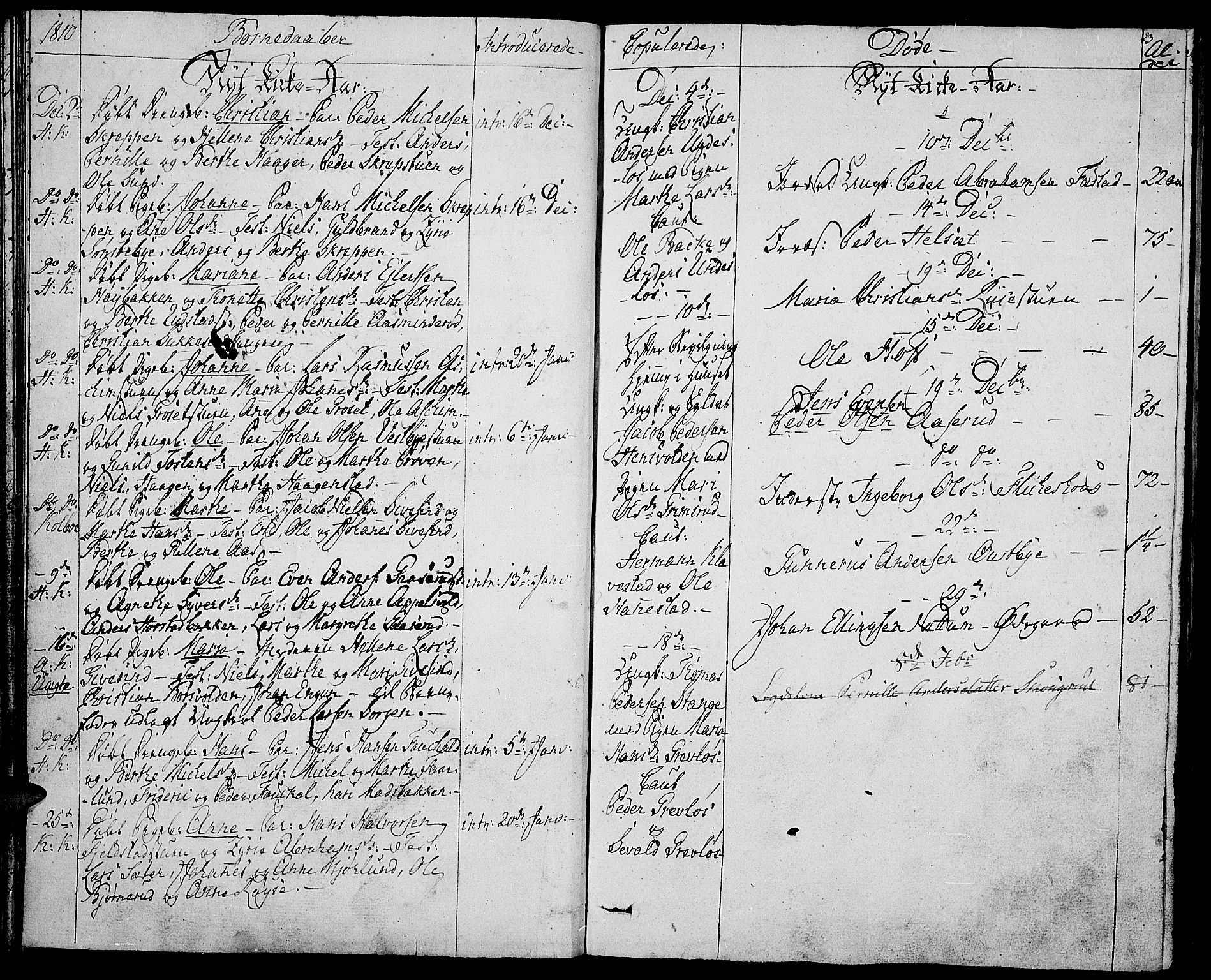 Toten prestekontor, SAH/PREST-102/H/Ha/Haa/L0008: Parish register (official) no. 8, 1809-1814, p. 23