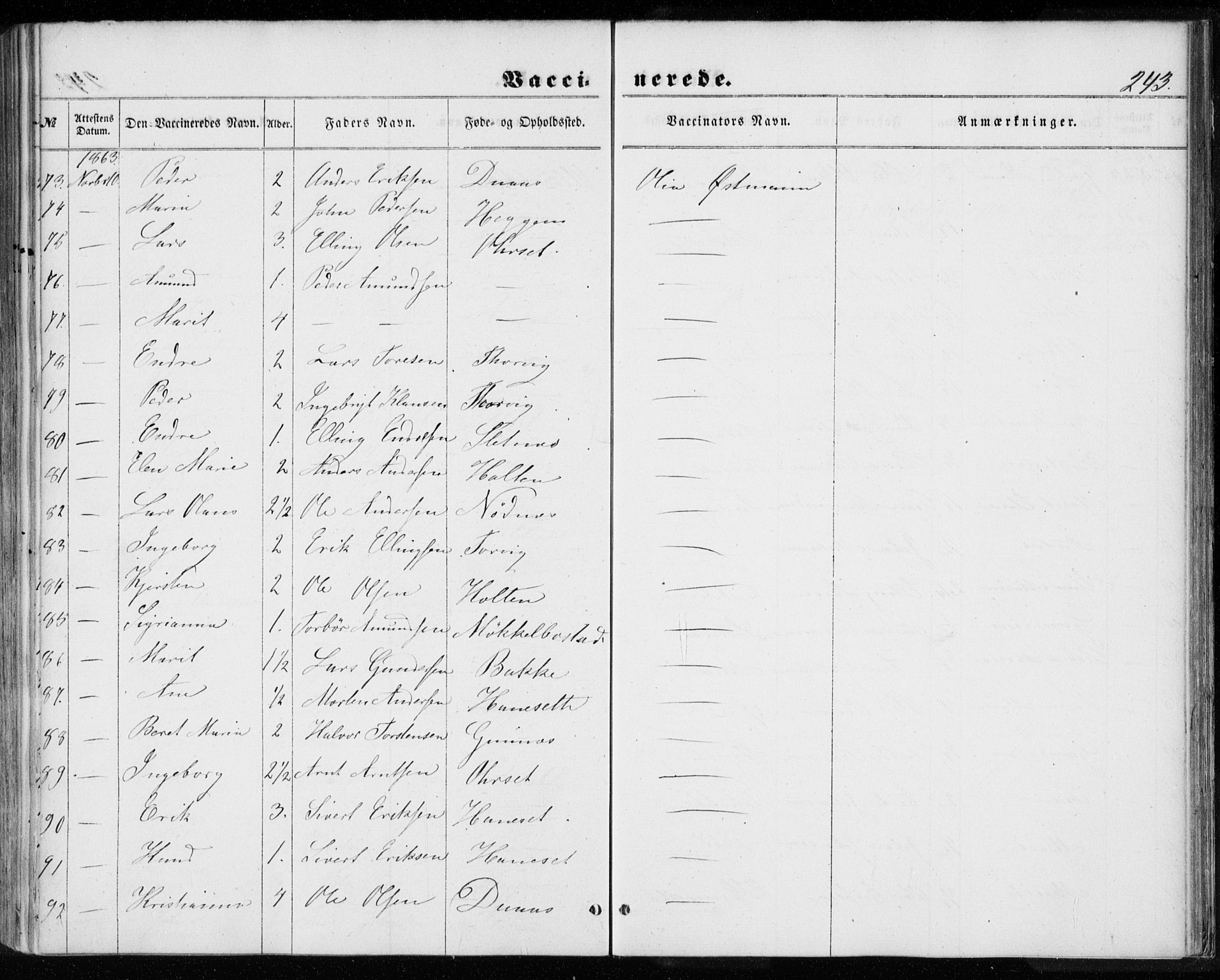 Ministerialprotokoller, klokkerbøker og fødselsregistre - Møre og Romsdal, AV/SAT-A-1454/584/L0965: Parish register (official) no. 584A05, 1857-1868, p. 243