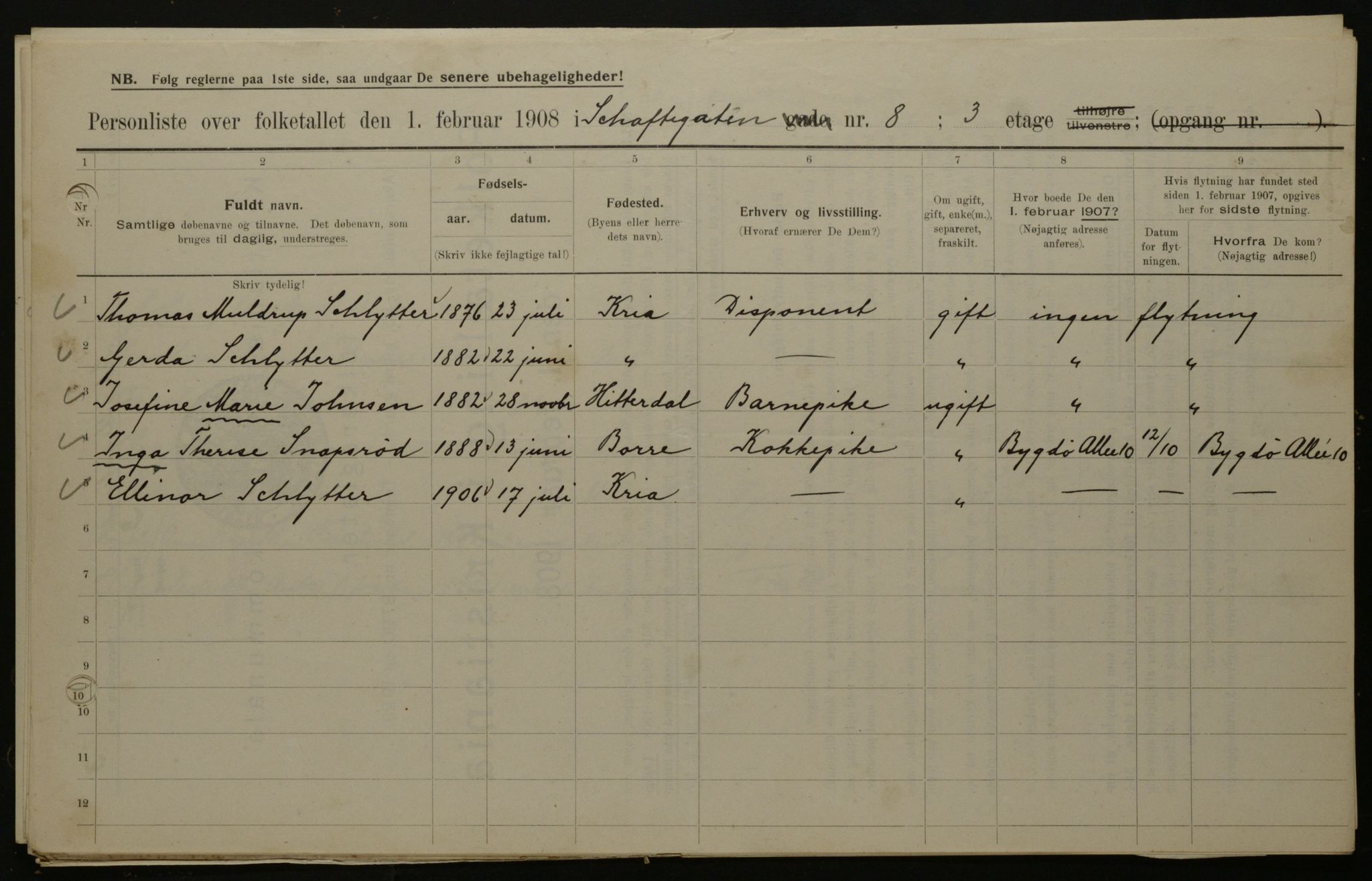 OBA, Municipal Census 1908 for Kristiania, 1908, p. 80551