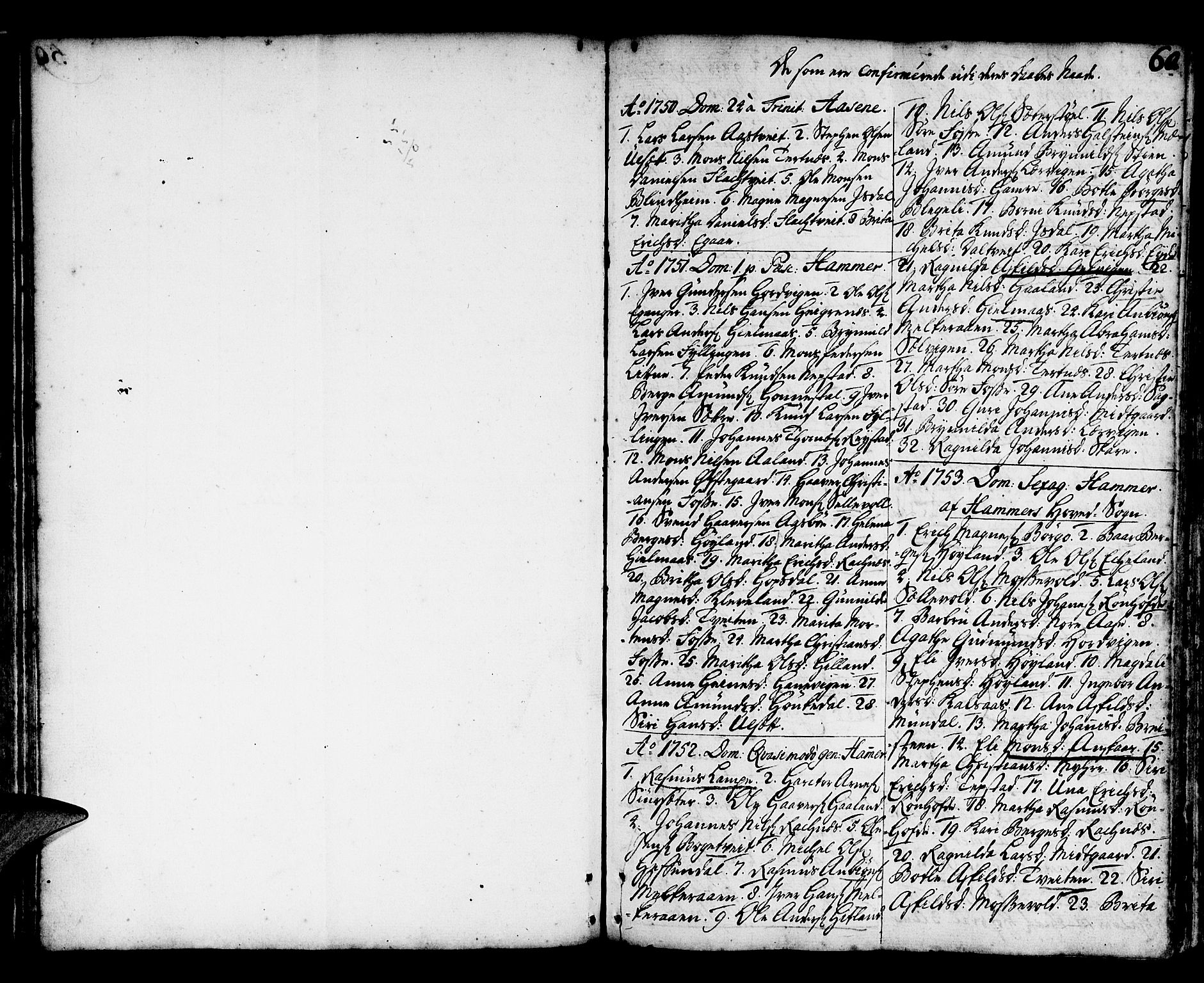 Hamre sokneprestembete, SAB/A-75501/H/Ha/Haa/Haaa/L0006: Parish register (official) no. A 6, 1750-1761, p. 60