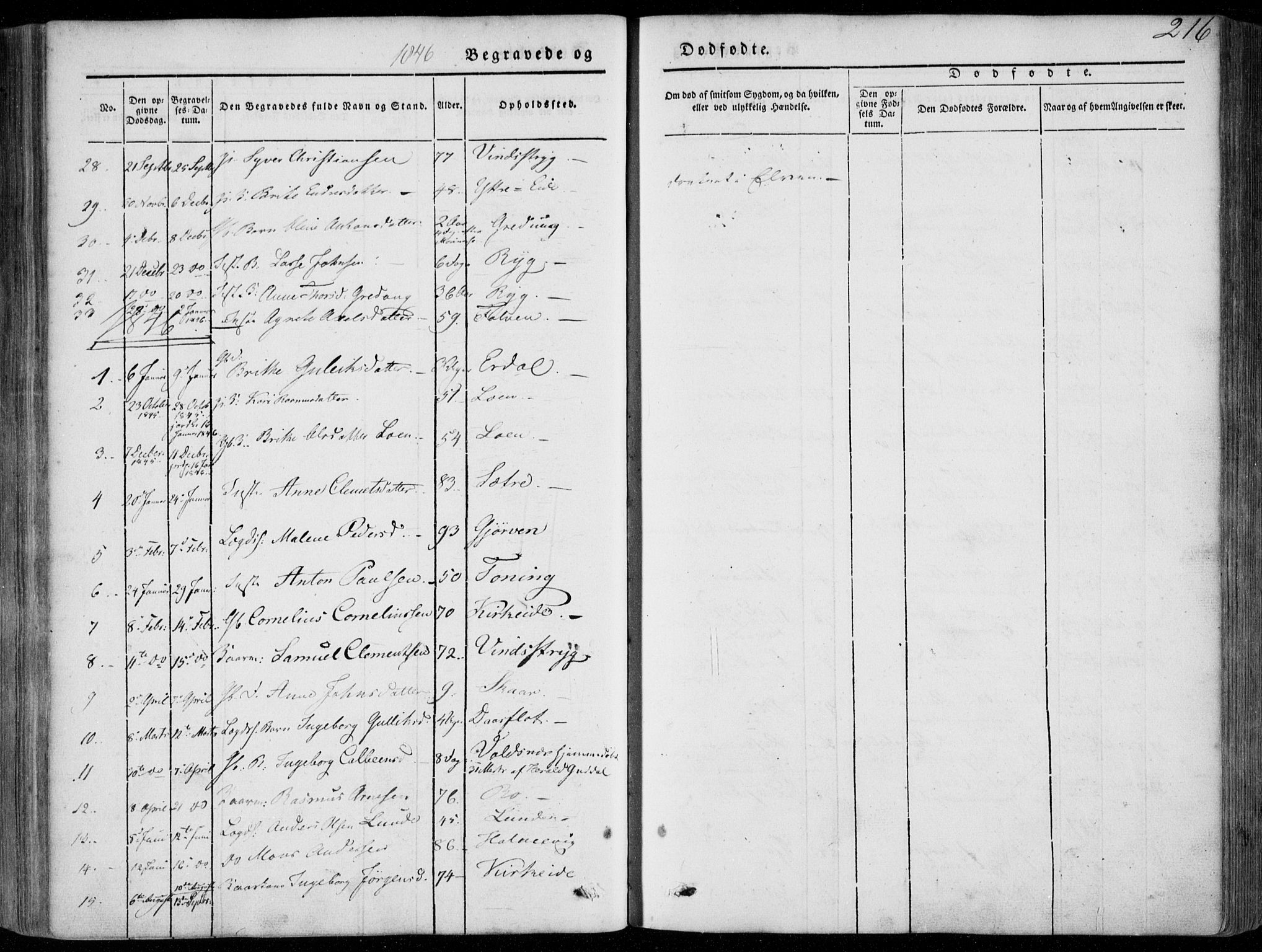 Stryn Sokneprestembete, SAB/A-82501: Parish register (official) no. A 2, 1844-1861, p. 216