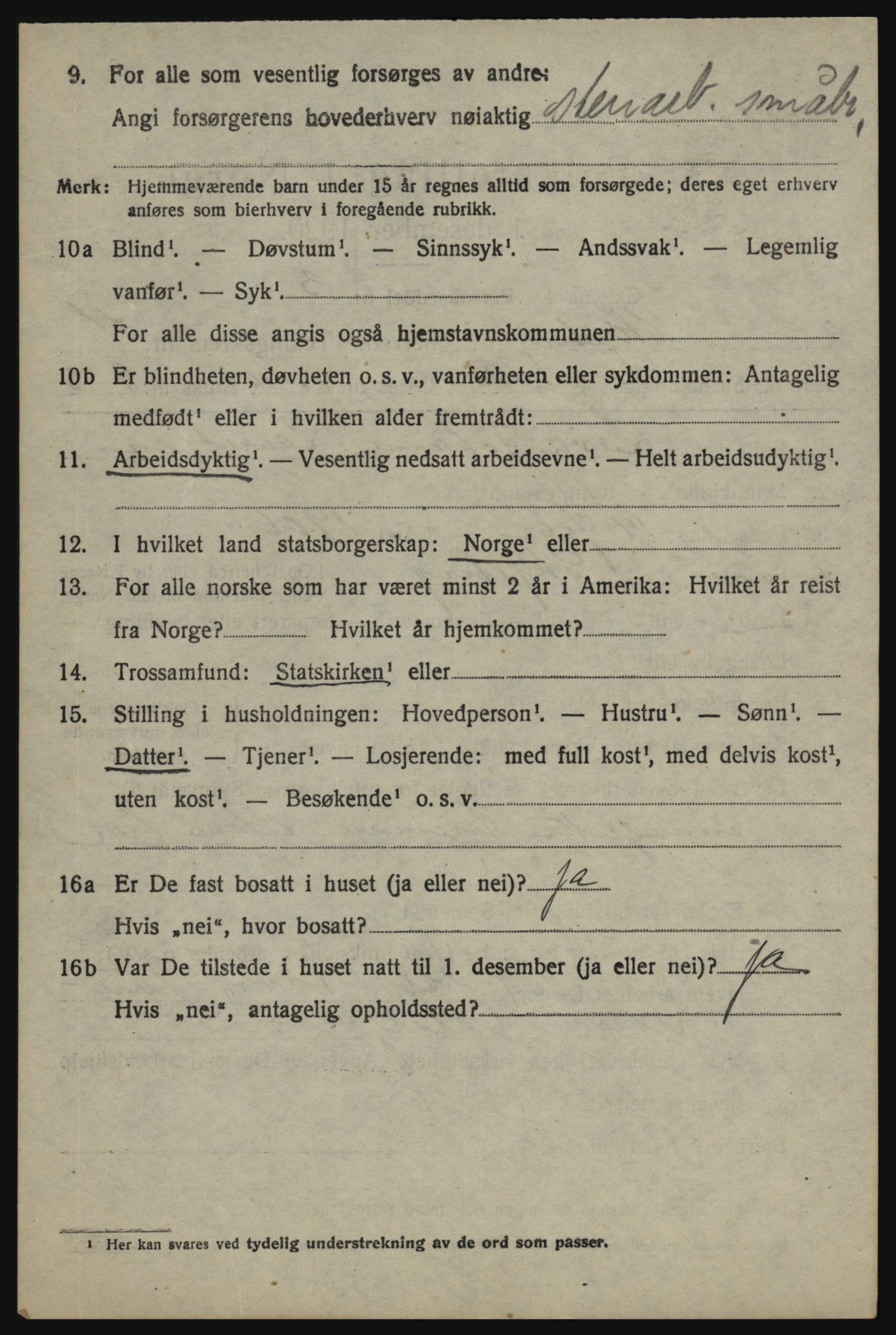 SAO, 1920 census for Skjeberg, 1920, p. 5286