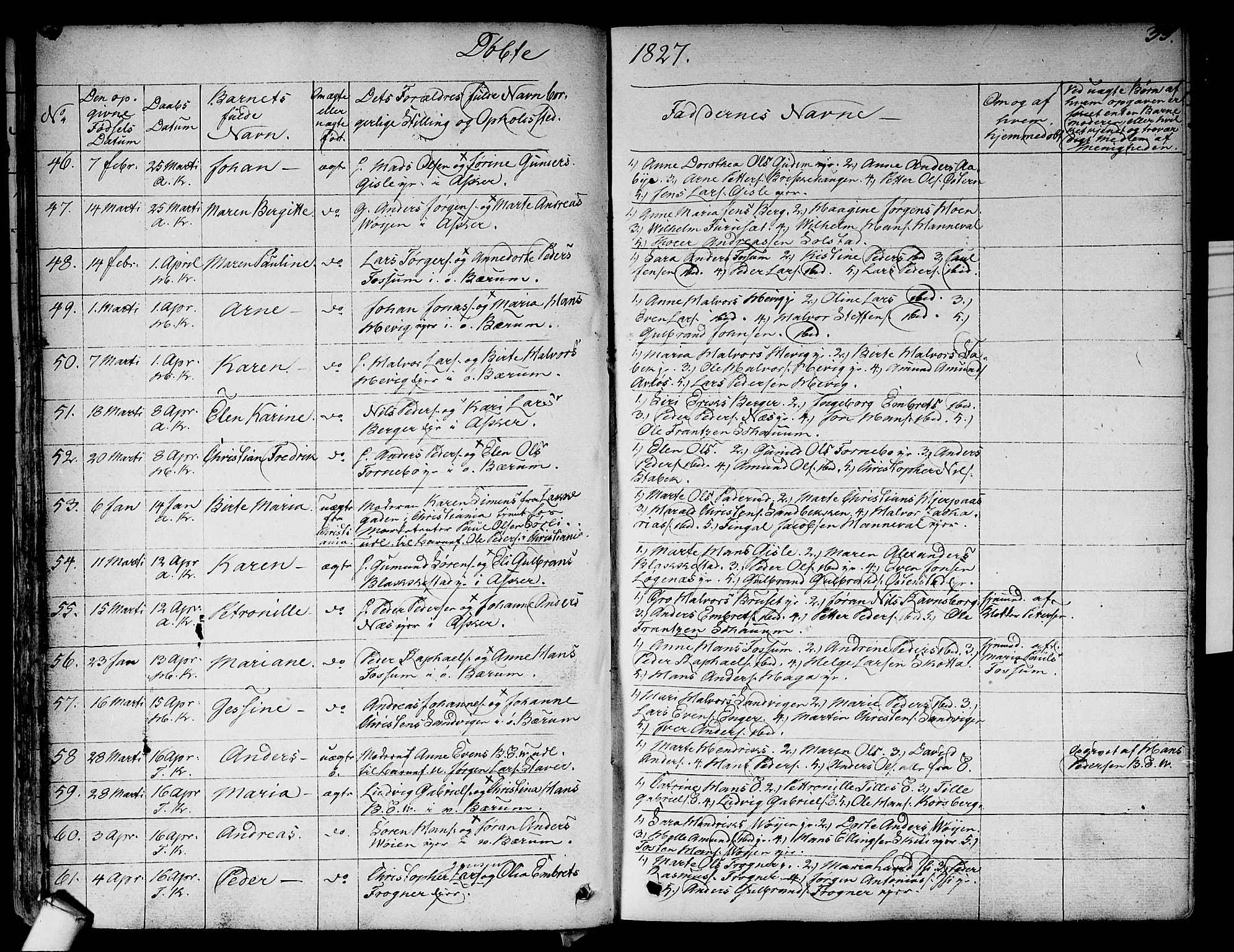 Asker prestekontor Kirkebøker, SAO/A-10256a/F/Fa/L0007: Parish register (official) no. I 7, 1825-1864, p. 33