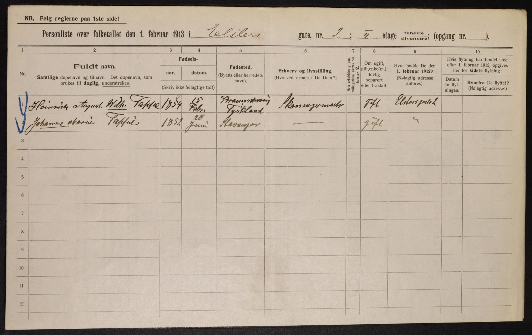 OBA, Municipal Census 1913 for Kristiania, 1913, p. 20968