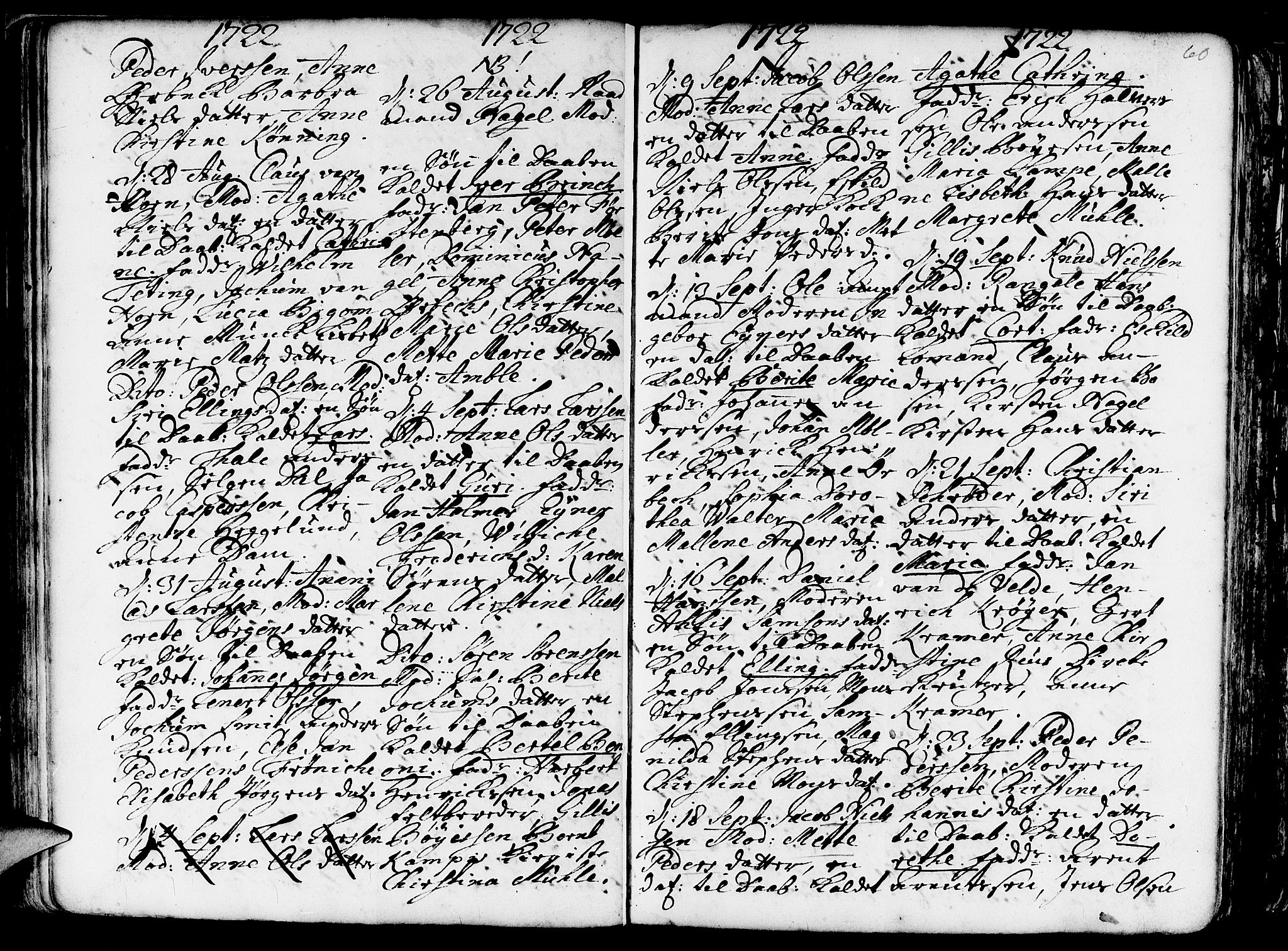 Nykirken Sokneprestembete, AV/SAB-A-77101/H/Haa/L0003: Parish register (official) no. A 3, 1717-1764, p. 60