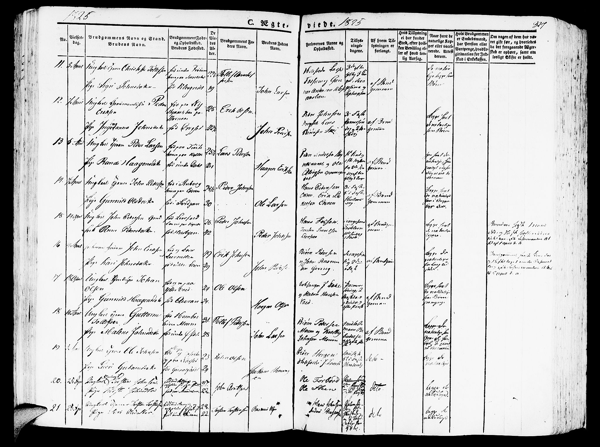 Ministerialprotokoller, klokkerbøker og fødselsregistre - Nord-Trøndelag, SAT/A-1458/709/L0070: Parish register (official) no. 709A10, 1820-1832, p. 327