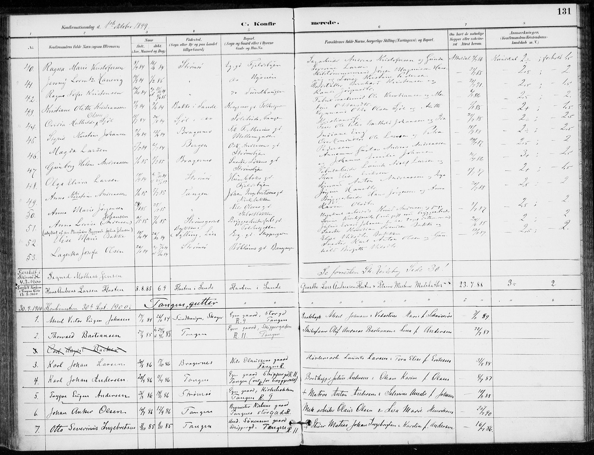Strømsø kirkebøker, SAKO/A-246/F/Fb/L0007: Parish register (official) no. II 7, 1887-1928, p. 131