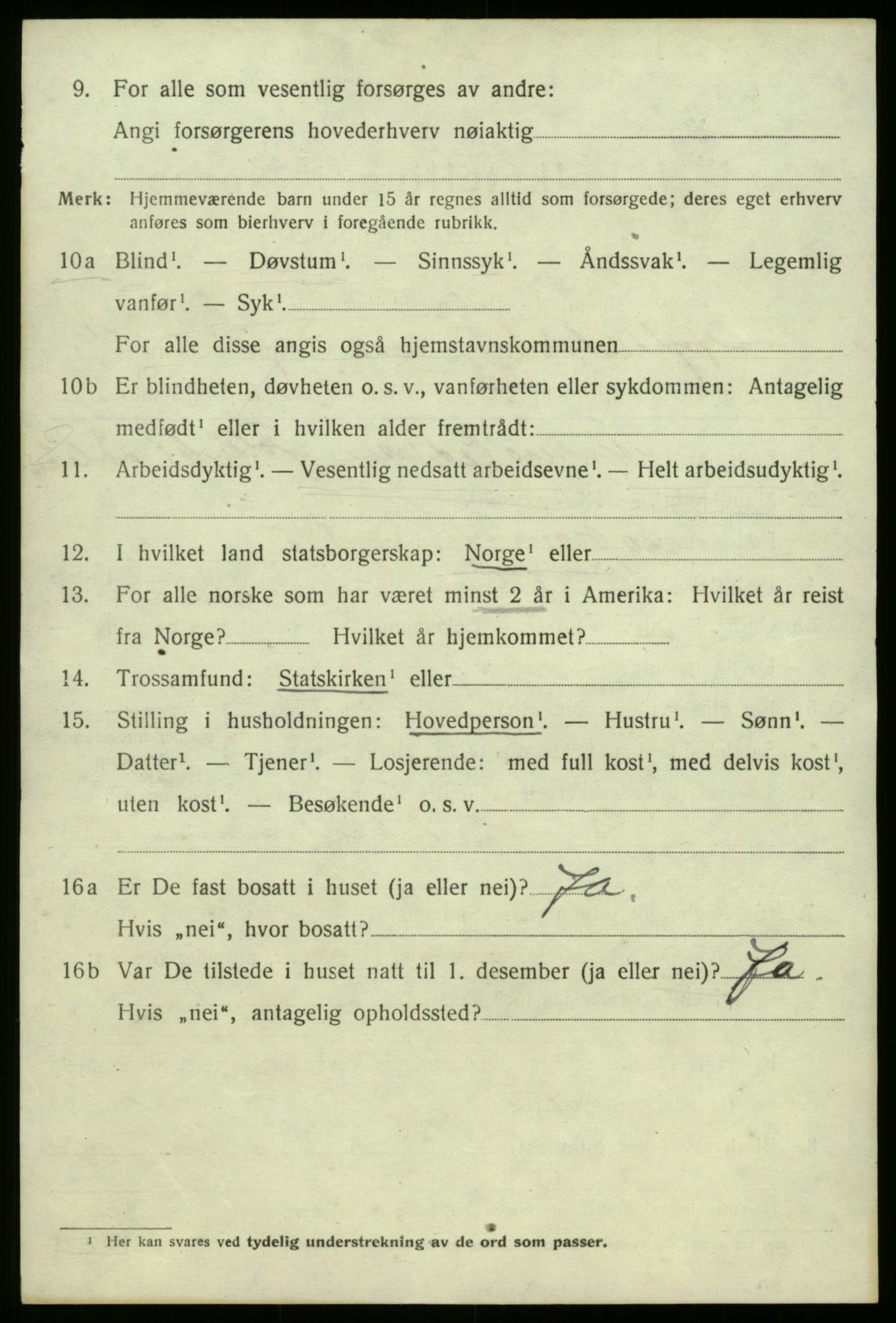 SAB, 1920 census for Hyllestad, 1920, p. 895