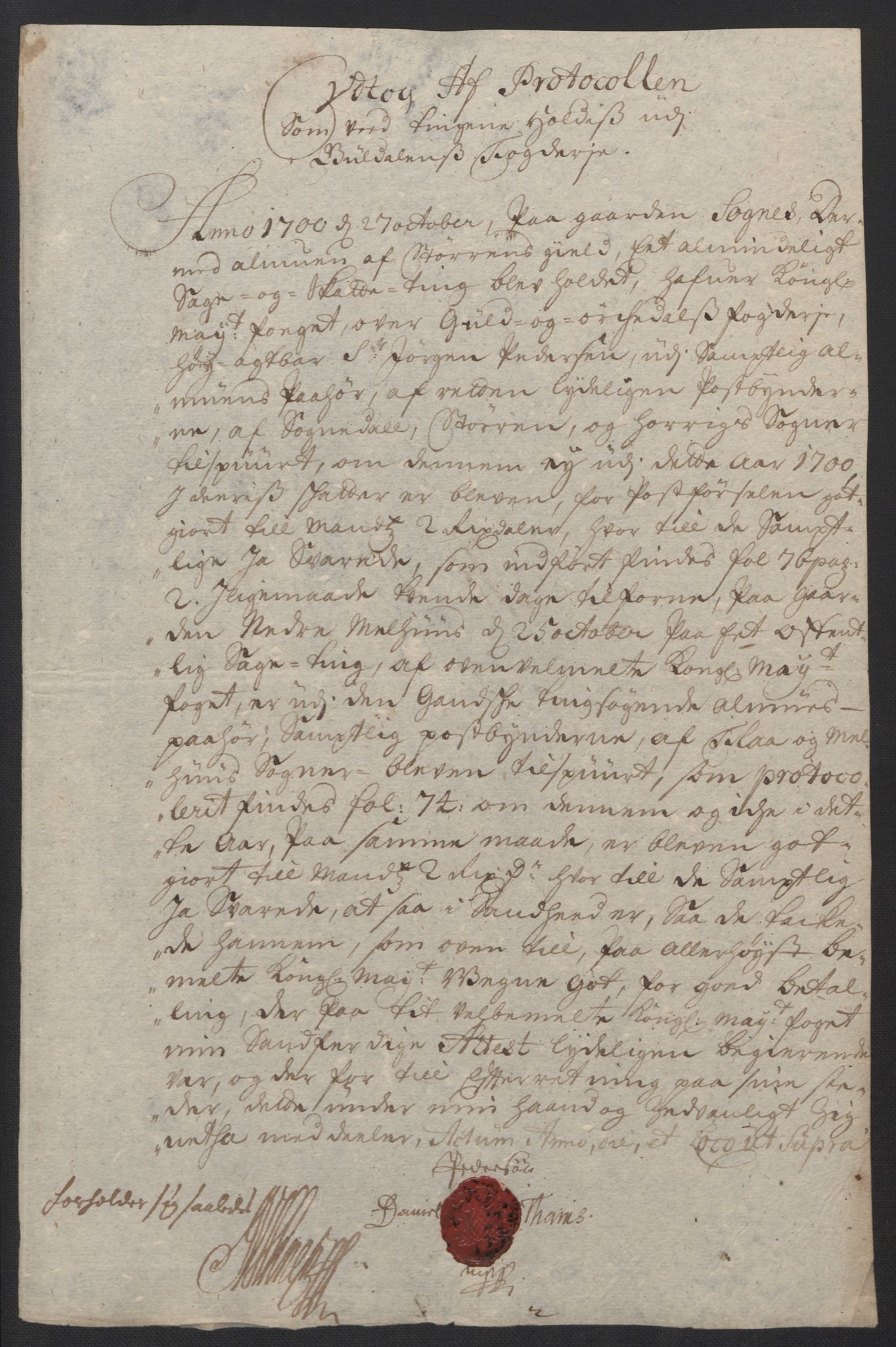 Rentekammeret inntil 1814, Reviderte regnskaper, Fogderegnskap, AV/RA-EA-4092/R60/L3950: Fogderegnskap Orkdal og Gauldal, 1700, p. 403