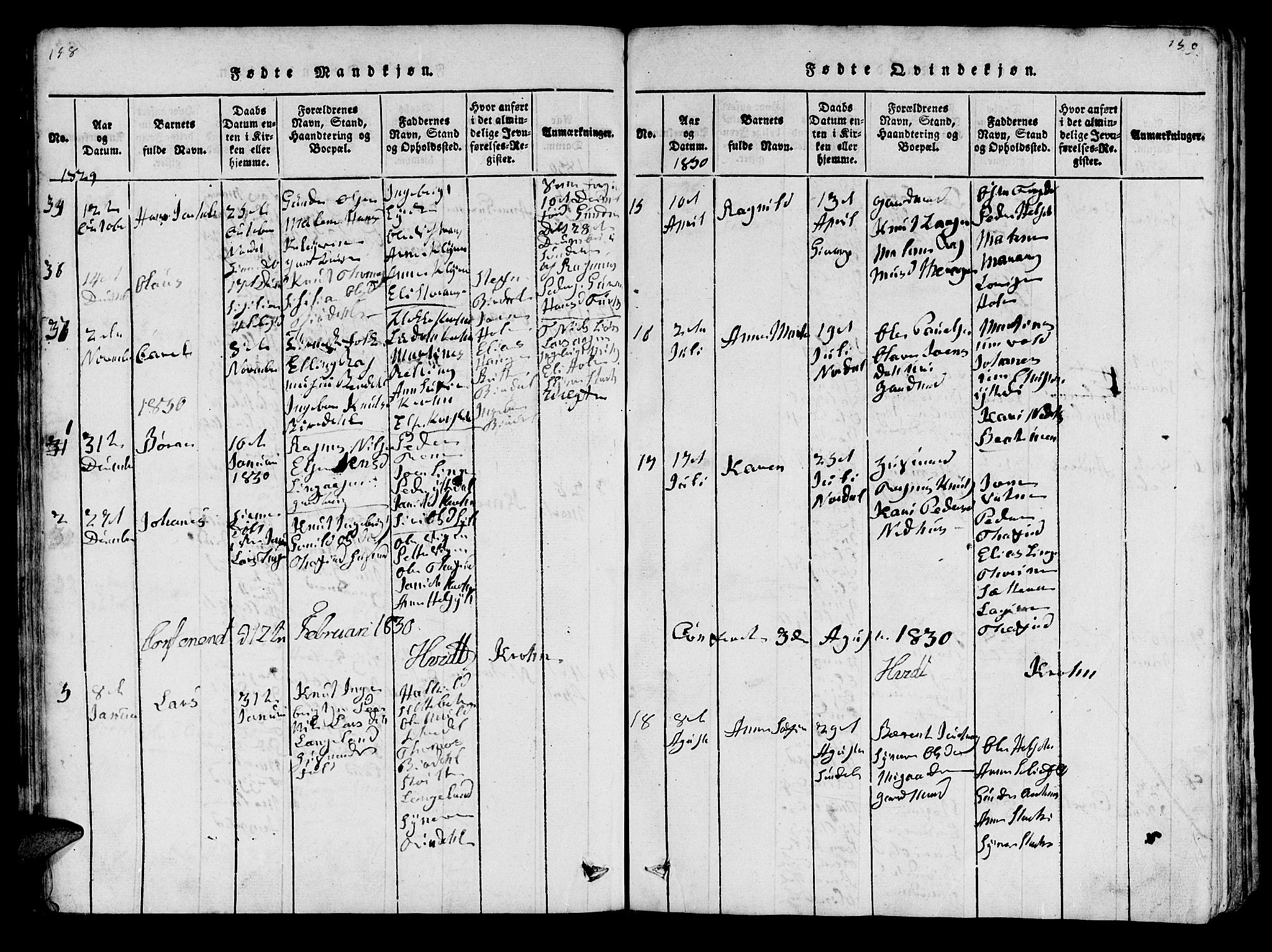Ministerialprotokoller, klokkerbøker og fødselsregistre - Møre og Romsdal, SAT/A-1454/519/L0246: Parish register (official) no. 519A05, 1817-1834, p. 158-159