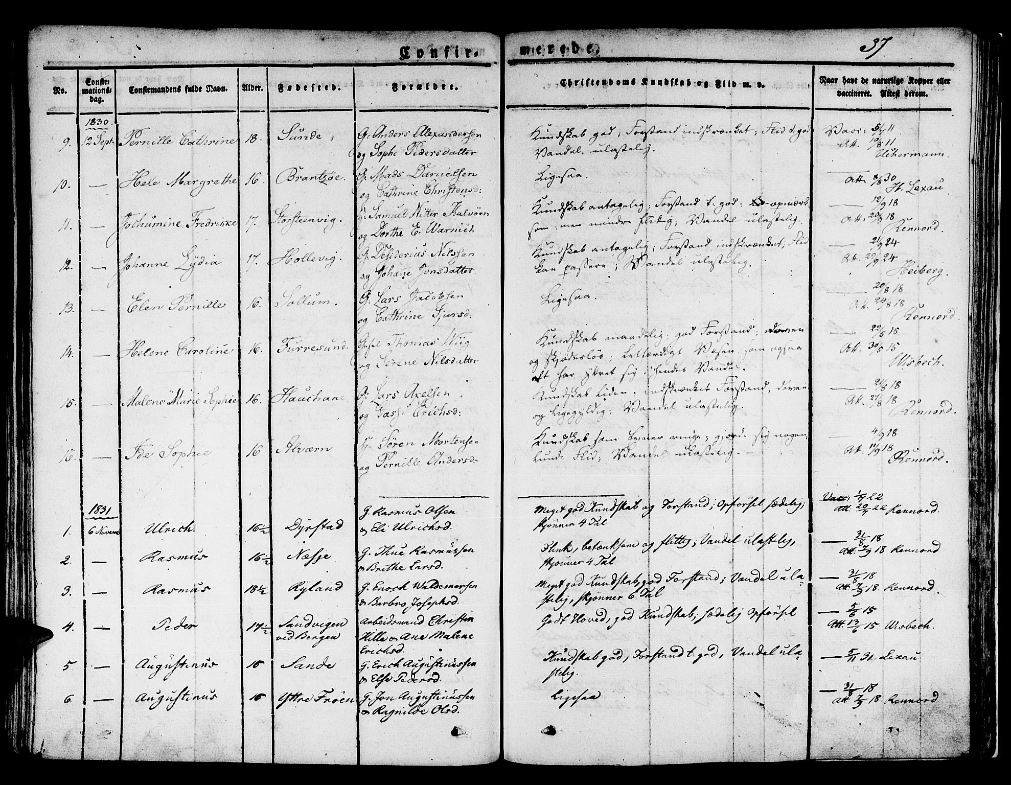 Kinn sokneprestembete, SAB/A-80801/H/Haa/Haaa/L0004/0001: Parish register (official) no. A 4I, 1822-1840, p. 37