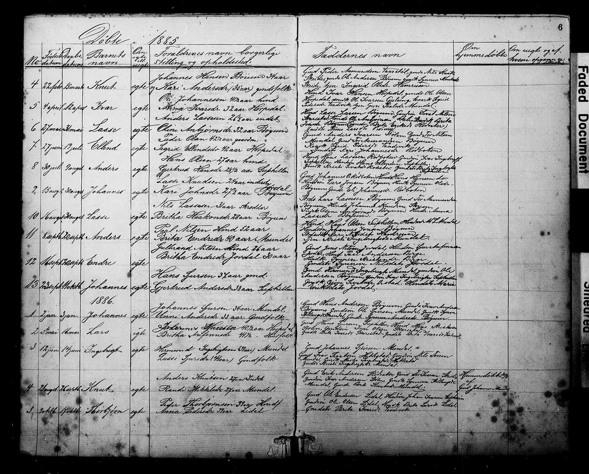 Balestrand sokneprestembete, AV/SAB-A-79601/H/Hab/Habb/L0001a: Parish register (copy) no. B 1a, 1880-1916, p. 6