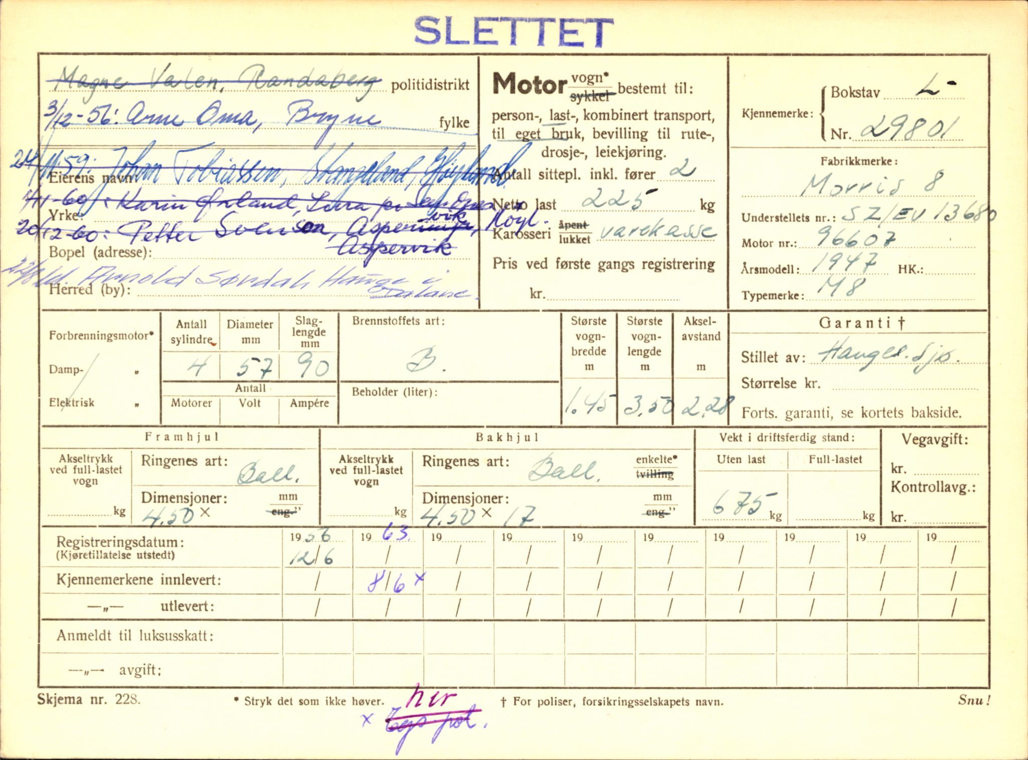 Stavanger trafikkstasjon, AV/SAST-A-101942/0/F/L0048: L-29100 - L-29899, 1930-1971, p. 1881