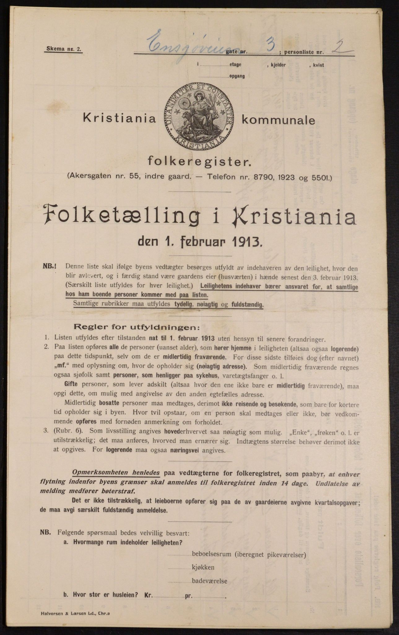 OBA, Municipal Census 1913 for Kristiania, 1913, p. 22042