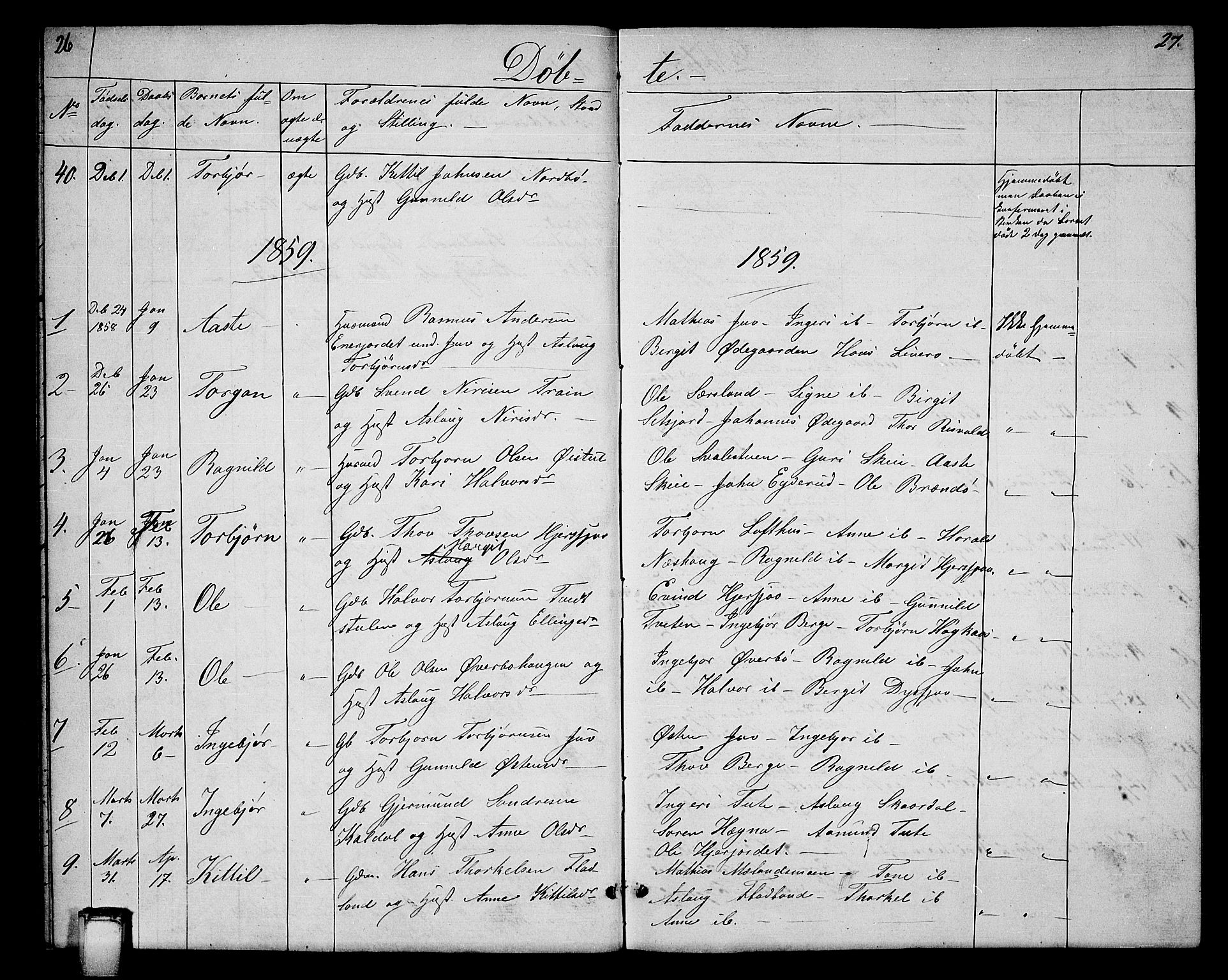 Hjartdal kirkebøker, SAKO/A-270/G/Ga/L0002: Parish register (copy) no. I 2, 1854-1888, p. 26-27
