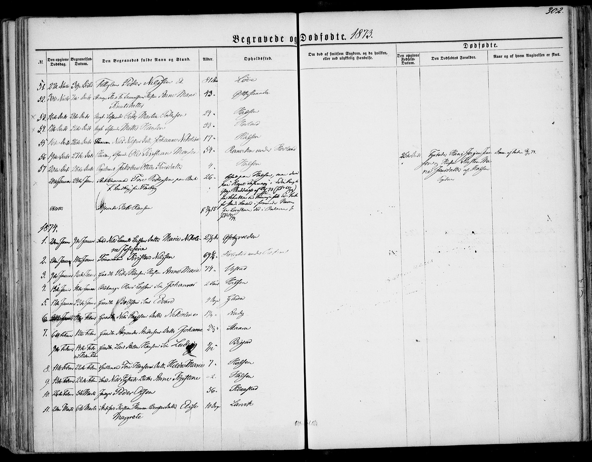 Tjølling kirkebøker, AV/SAKO-A-60/F/Fa/L0007: Parish register (official) no. 7, 1860-1876, p. 302