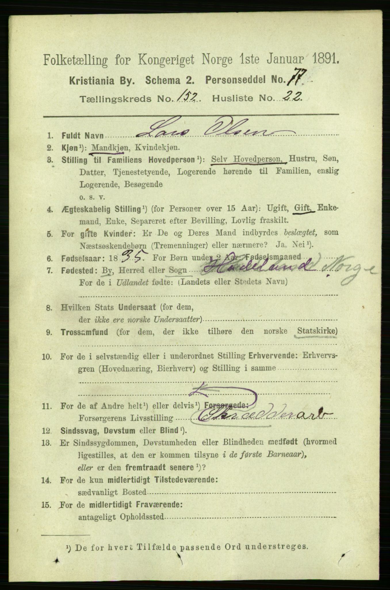 RA, 1891 census for 0301 Kristiania, 1891, p. 85919