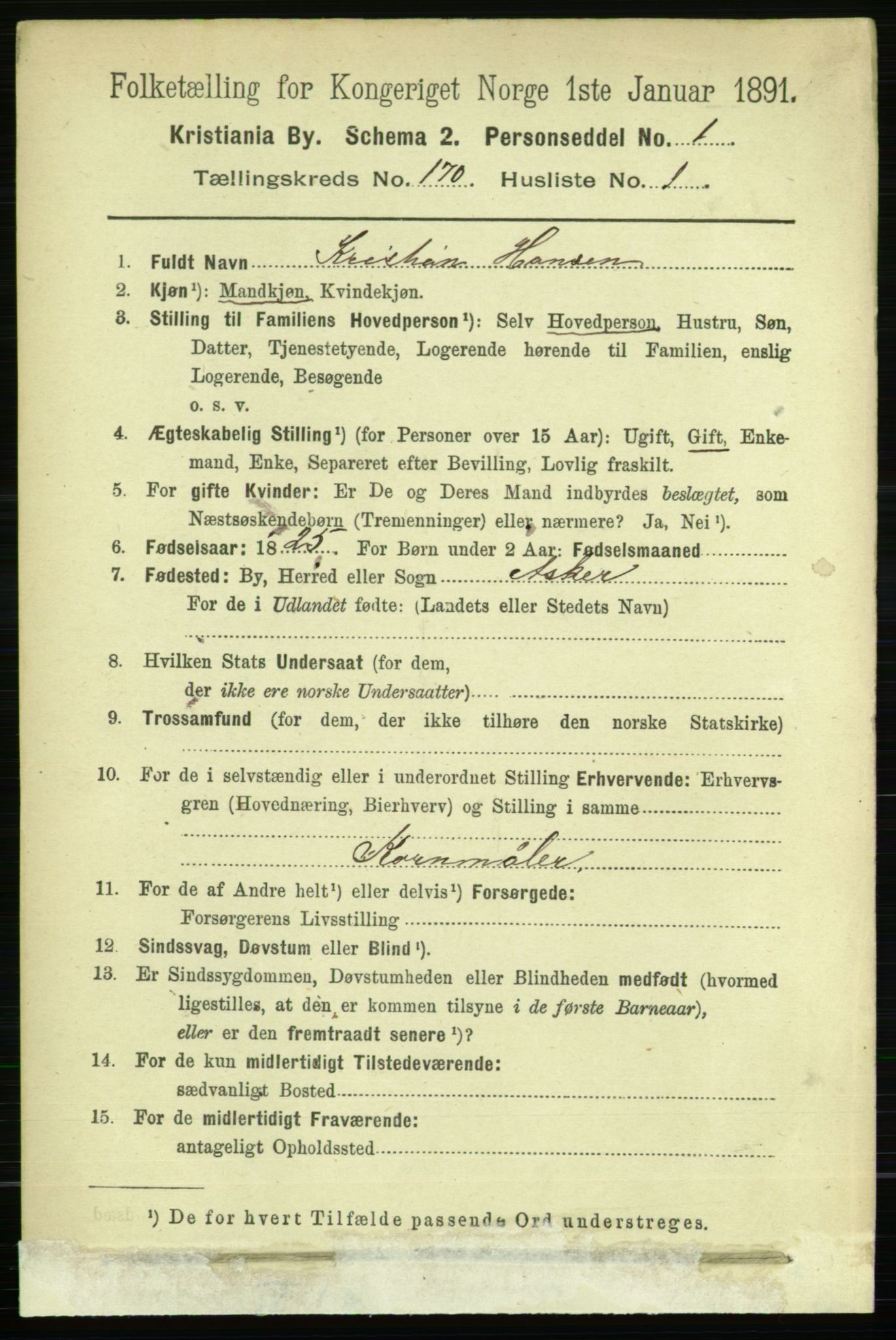 RA, 1891 census for 0301 Kristiania, 1891, p. 99611