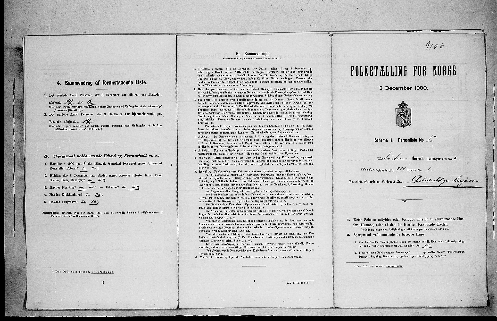 SAH, 1900 census for Løten, 1900, p. 1884