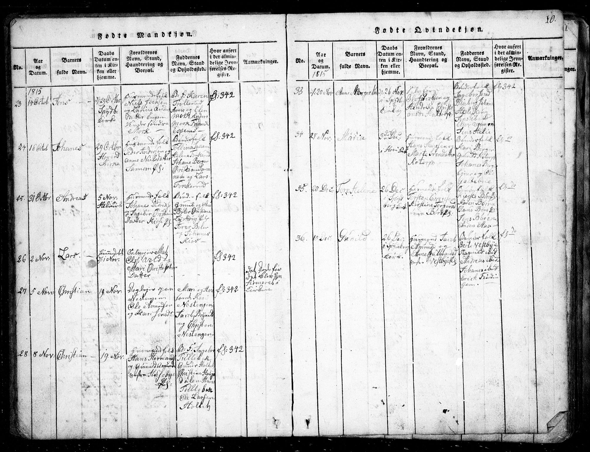 Spydeberg prestekontor Kirkebøker, SAO/A-10924/G/Ga/L0001: Parish register (copy) no. I 1, 1814-1868, p. 10