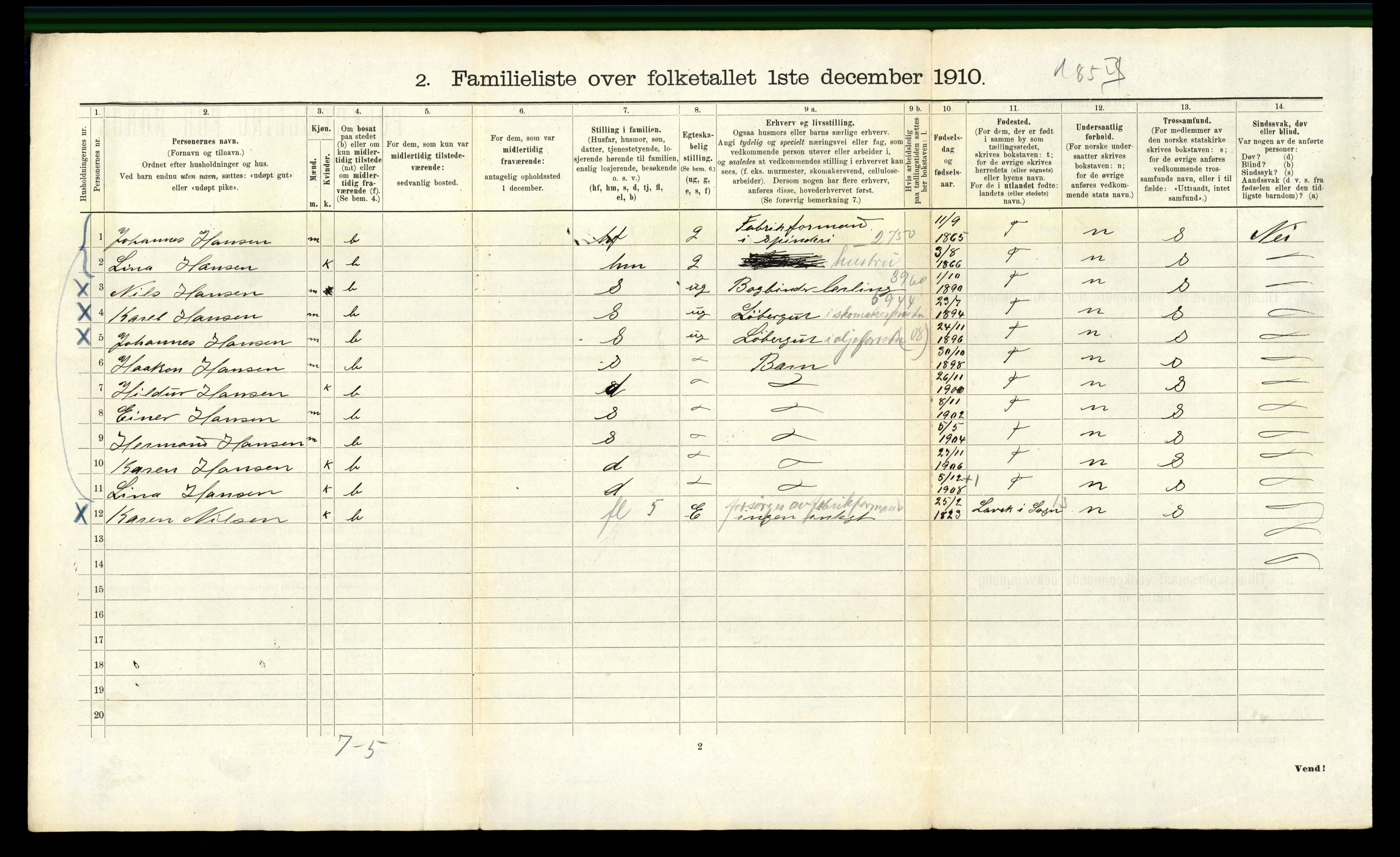 RA, 1910 census for Bergen, 1910, p. 26672