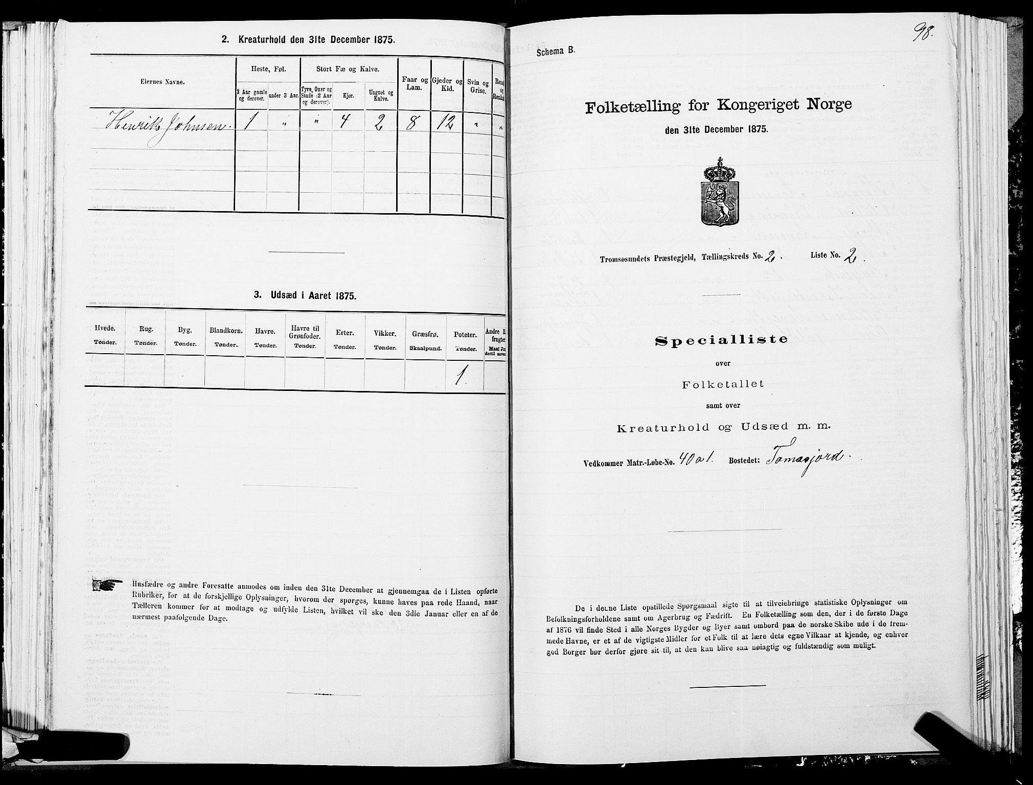 SATØ, 1875 census for 1934P Tromsøysund, 1875, p. 1098