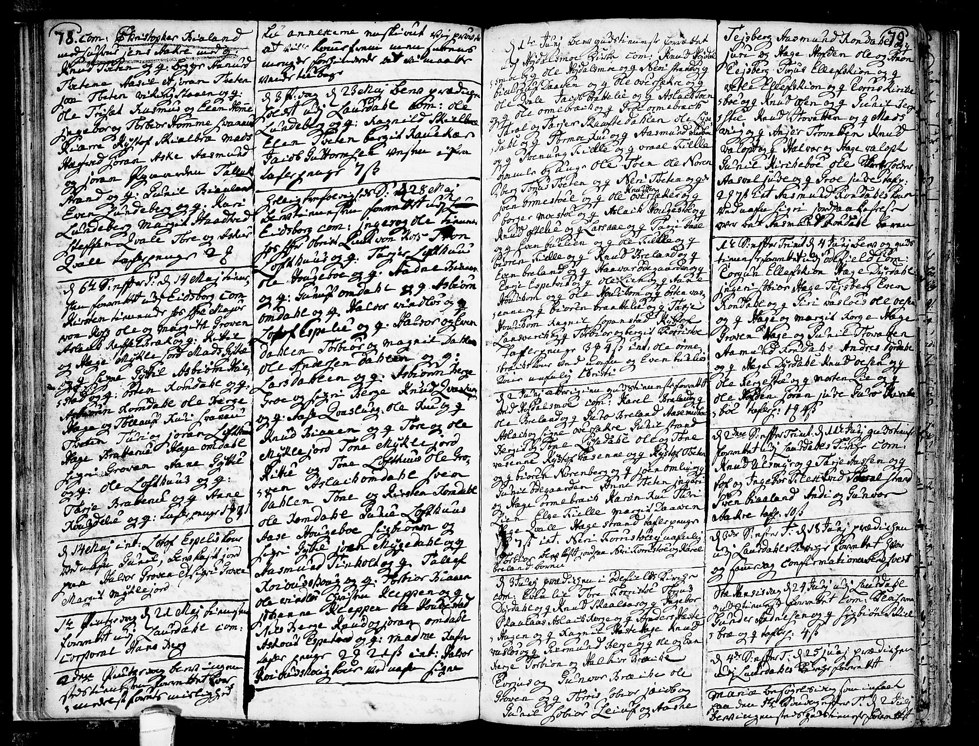 Lårdal kirkebøker, AV/SAKO-A-284/F/Fa/L0002: Parish register (official) no. I 2, 1734-1754, p. 78-79