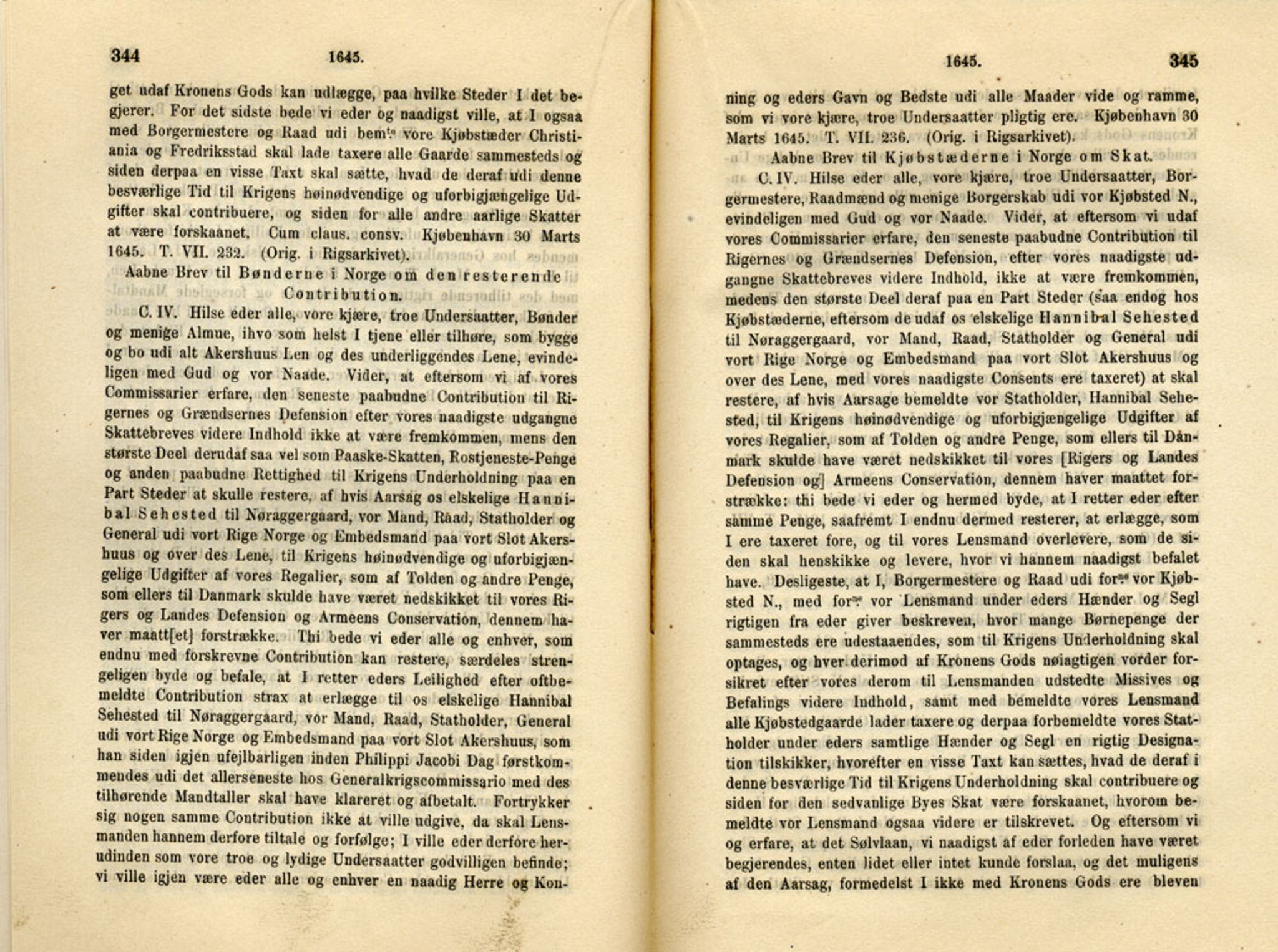 Publikasjoner utgitt av Det Norske Historiske Kildeskriftfond, PUBL/-/-/-: Norske Rigs-Registranter, bind 8, 1641-1648, p. 344-345