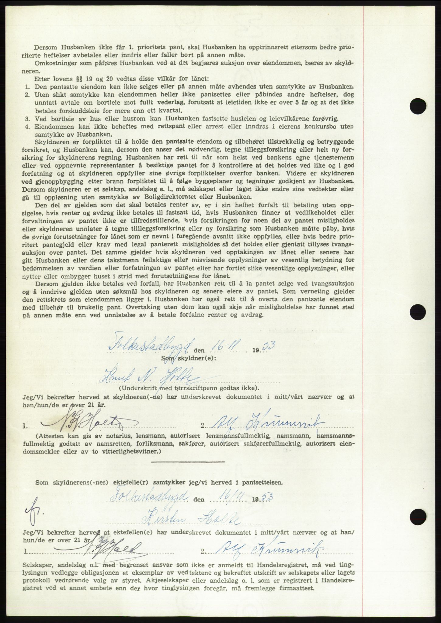 Søre Sunnmøre sorenskriveri, AV/SAT-A-4122/1/2/2C/L0124: Mortgage book no. 12B, 1953-1954, Diary no: : 2836/1953