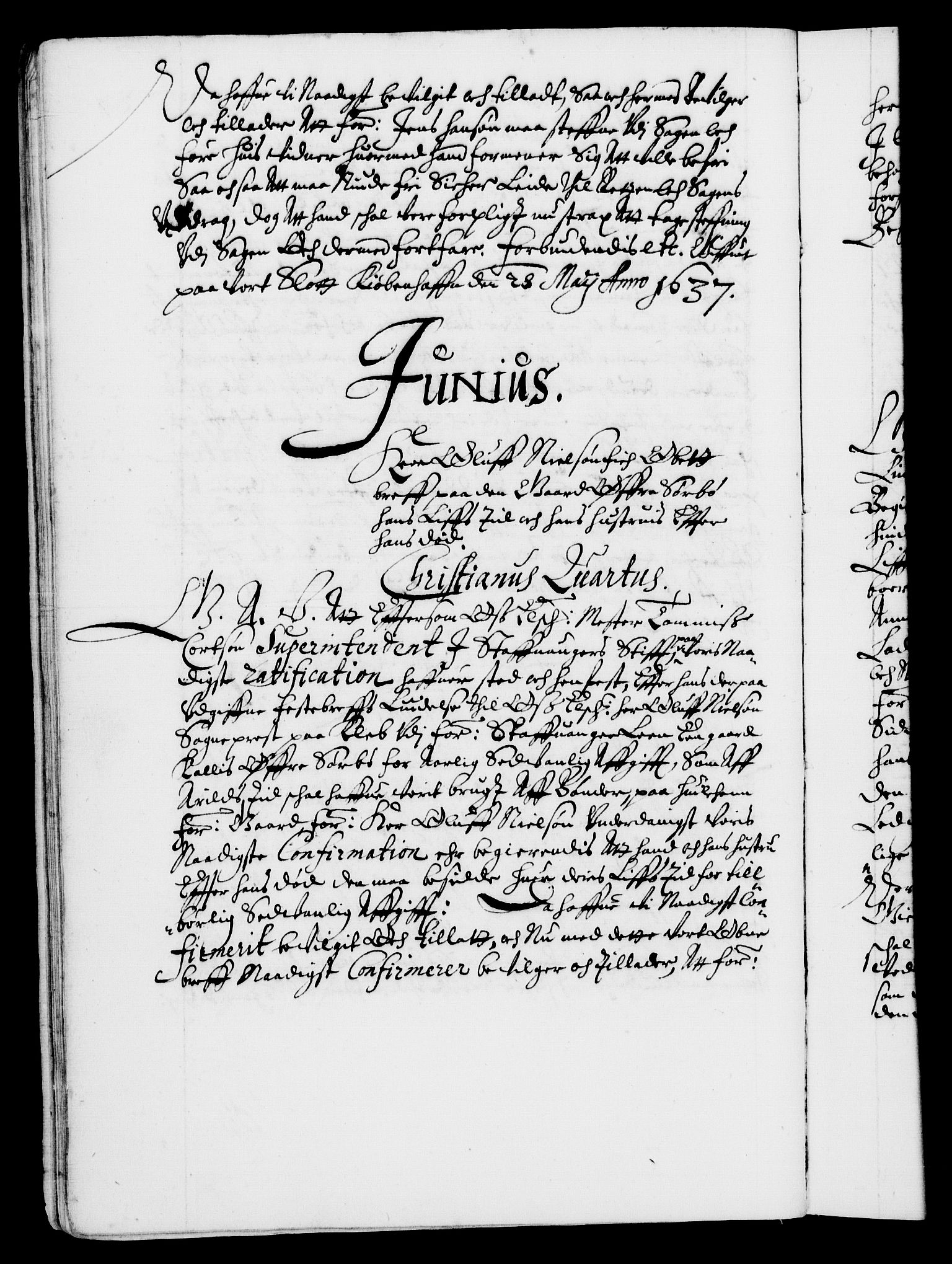 Danske Kanselli 1572-1799, AV/RA-EA-3023/F/Fc/Fca/Fcaa/L0006: Norske registre (mikrofilm), 1637-1642, p. 27b