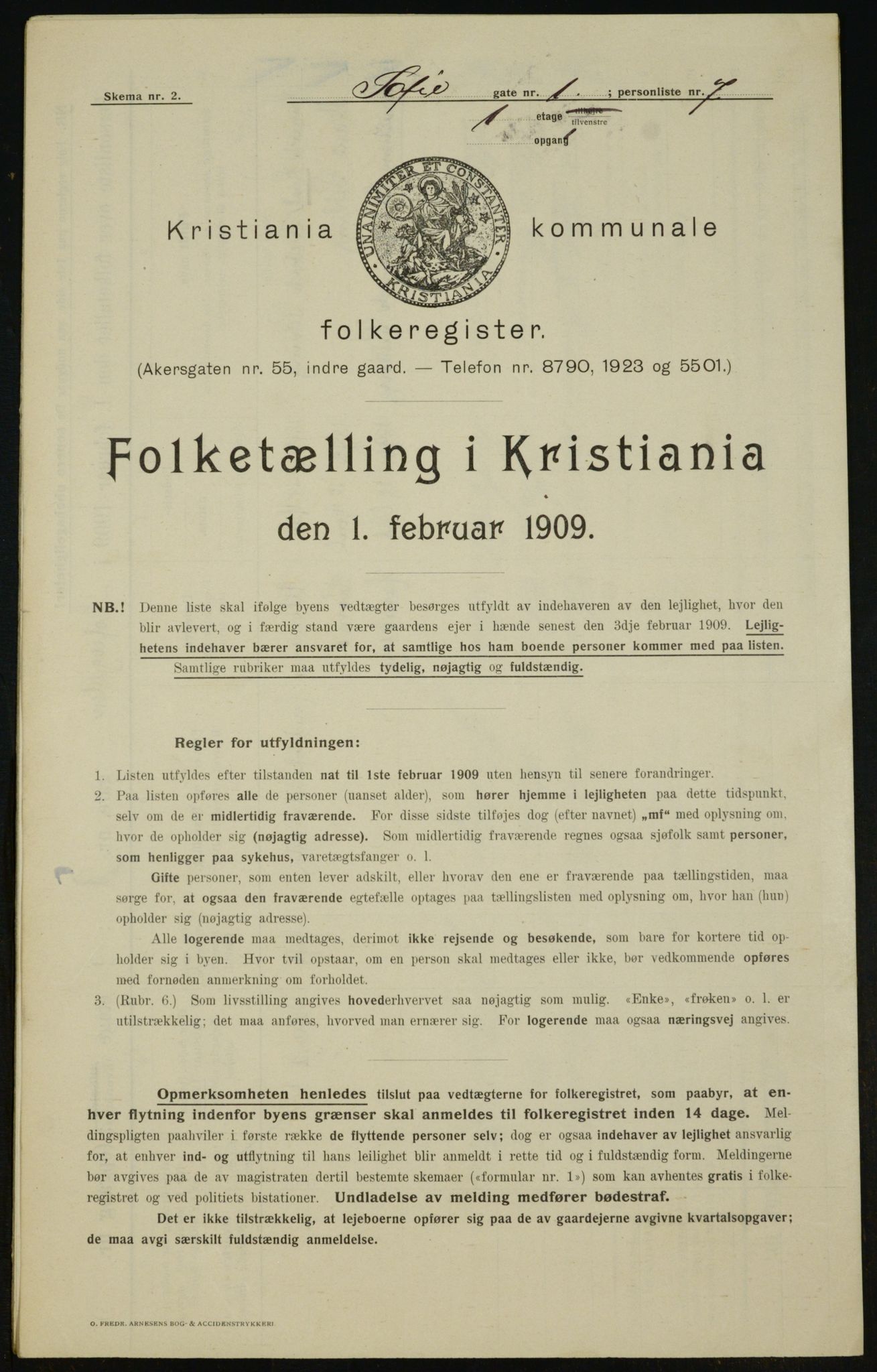 OBA, Municipal Census 1909 for Kristiania, 1909, p. 89479